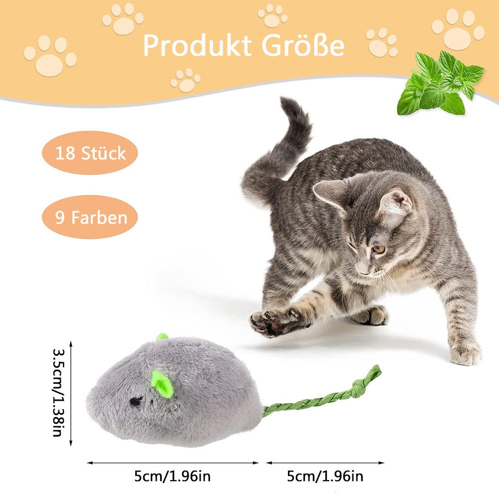 NUODWELL Tierkuscheltier Katzenminzen Spielzeug Plüsch Maus, günstig online kaufen