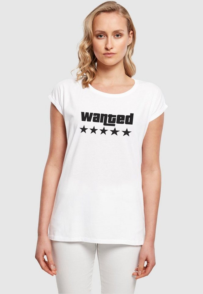 Laides Tee (1-tlg) Extended T-Shirt Damen Shoulder Wanted Merchcode