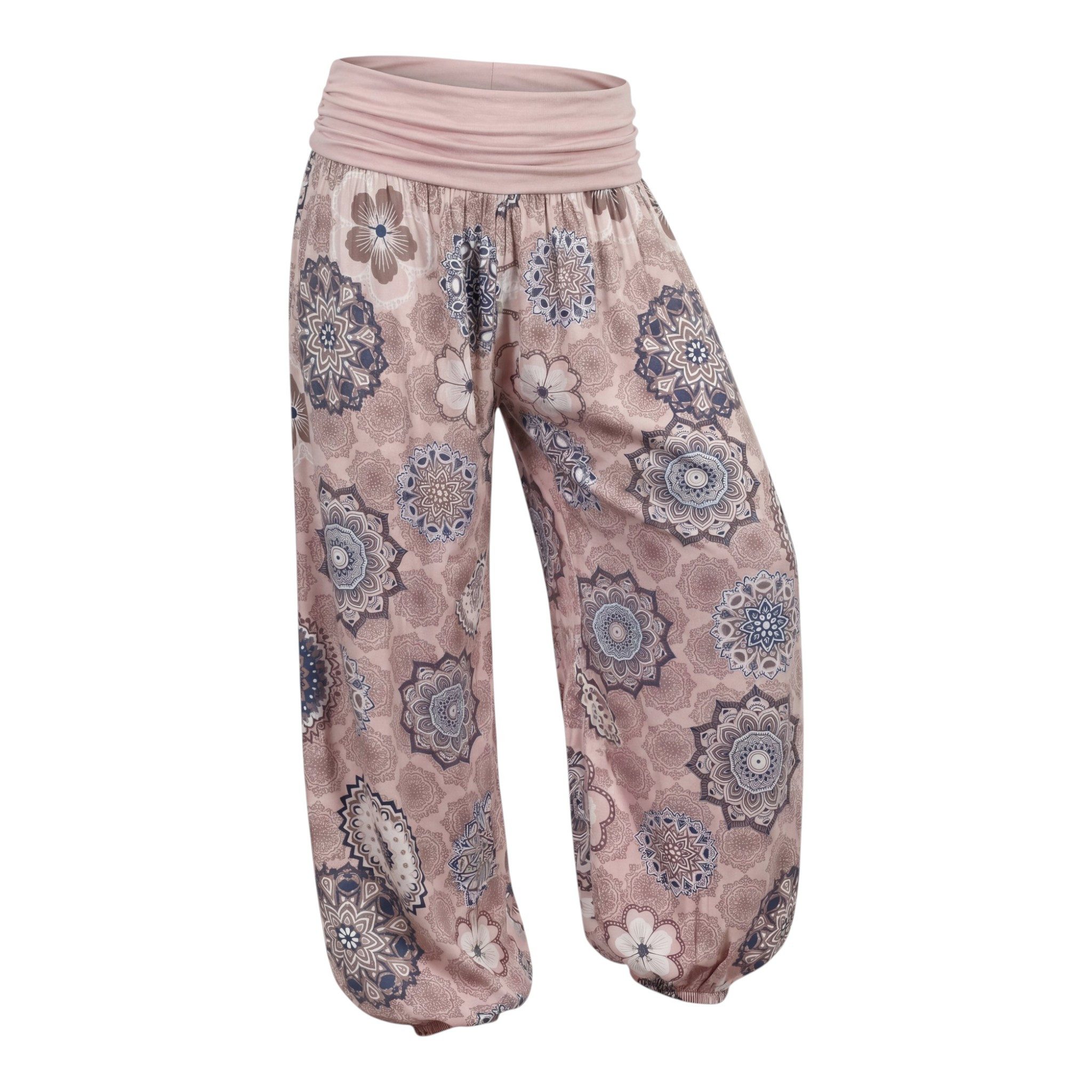 Haremshose Sommerhose Damen Boho Flatterhose leichte Yoga-Hose weites Bein