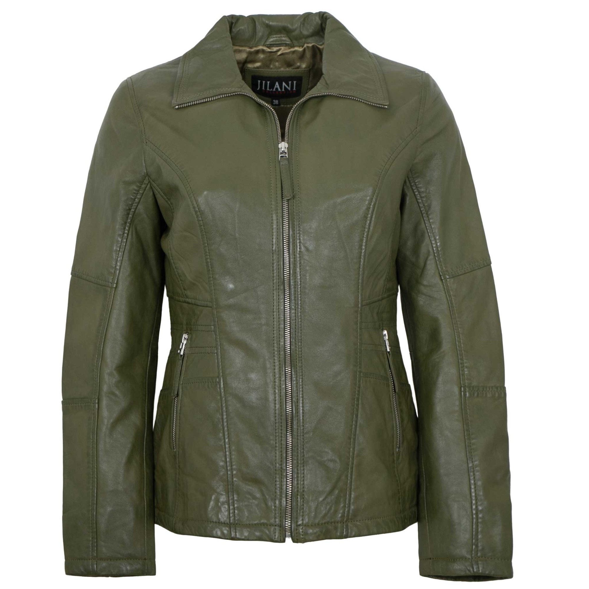Jilani Lederjacke Sofinea Jilani Collection - Damen Lederjacke Lammnappa olive