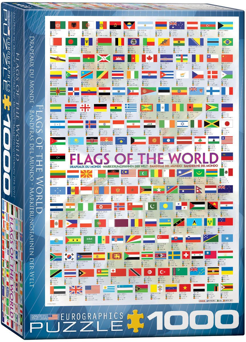 Puzzle 1000 Teile Puzzle - Puzzle - Flaggen der Welt, Puzzleteile