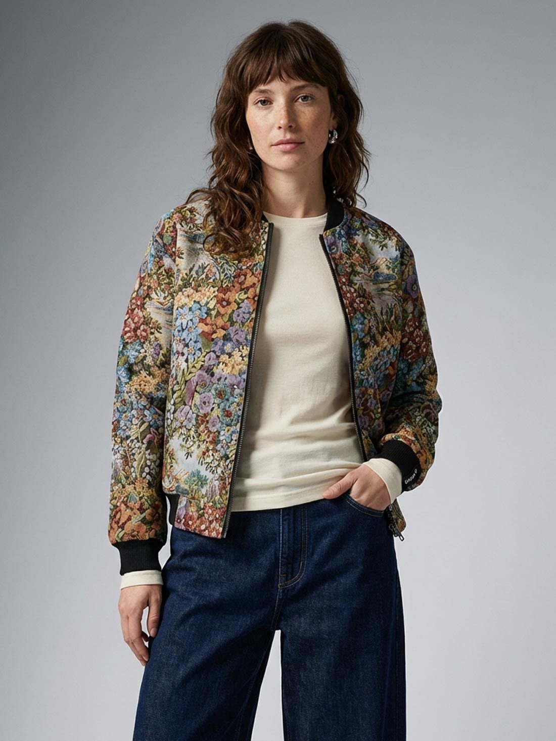 Yahmo Bomberjacke Berta Reversible Bomber Jacket Bouquet/Black