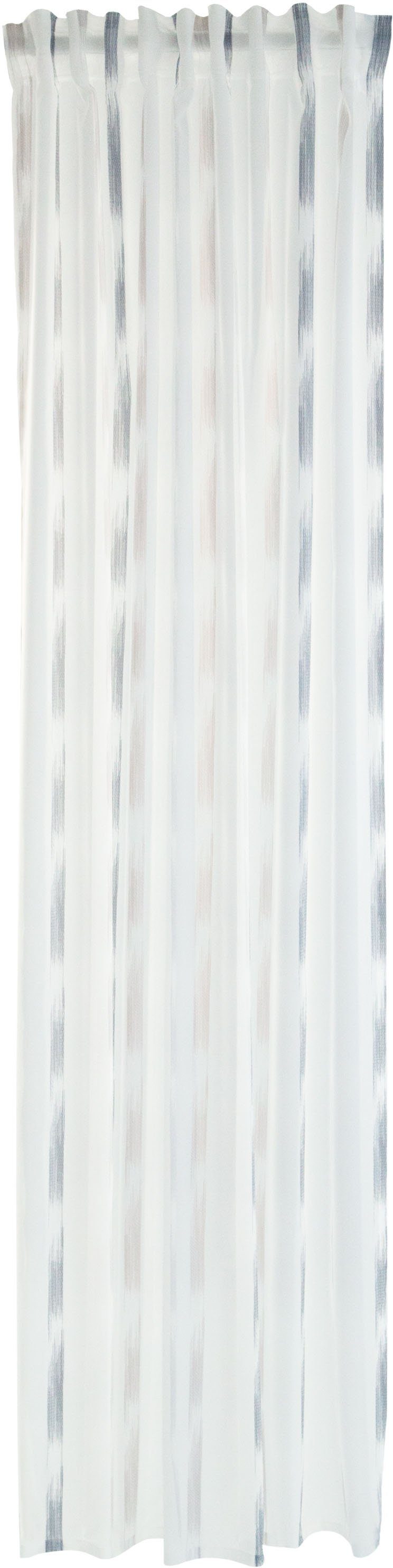Gardine Steen, HOMING, verdeckte Schlaufen (1 St), transparent, Scherli, Farbverlauf, Streifen, transparent, Wohnzimmer grau | Fertiggardinen