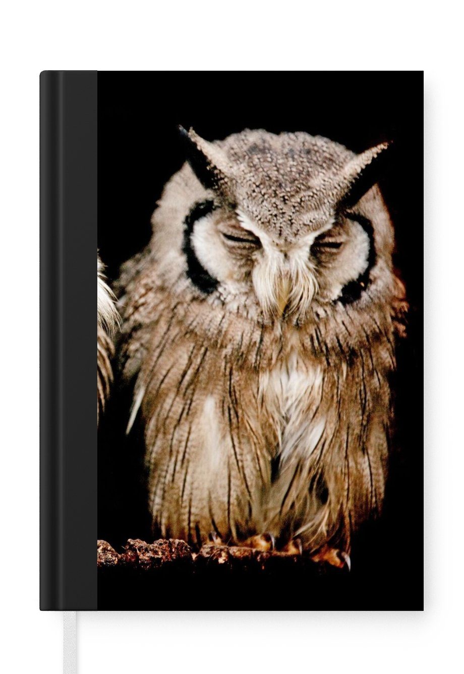 MuchoWow Notizbuch Eule - Vogel - Schwarz, Notebook, Notizblock a5, Tagebuch, Journal Liniert