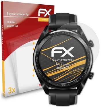 atFoliX Schutzfolie für Huawei Watch GT, (3 Folien), Entspiegelnd und stoßdämpfend
