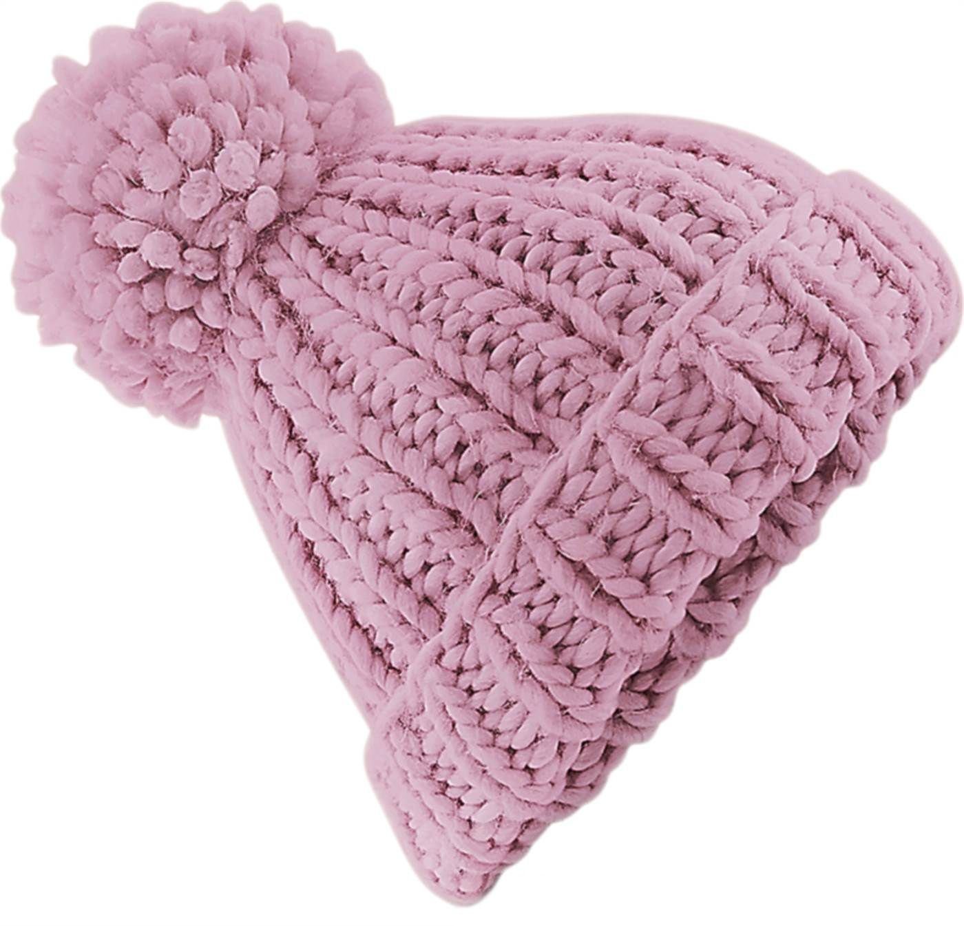 Damien Strickmütze Mit Doppel-Fell-Bommel & Fleece-Futter – Extra Warm, Einheitsgröße (54–58 Cm)