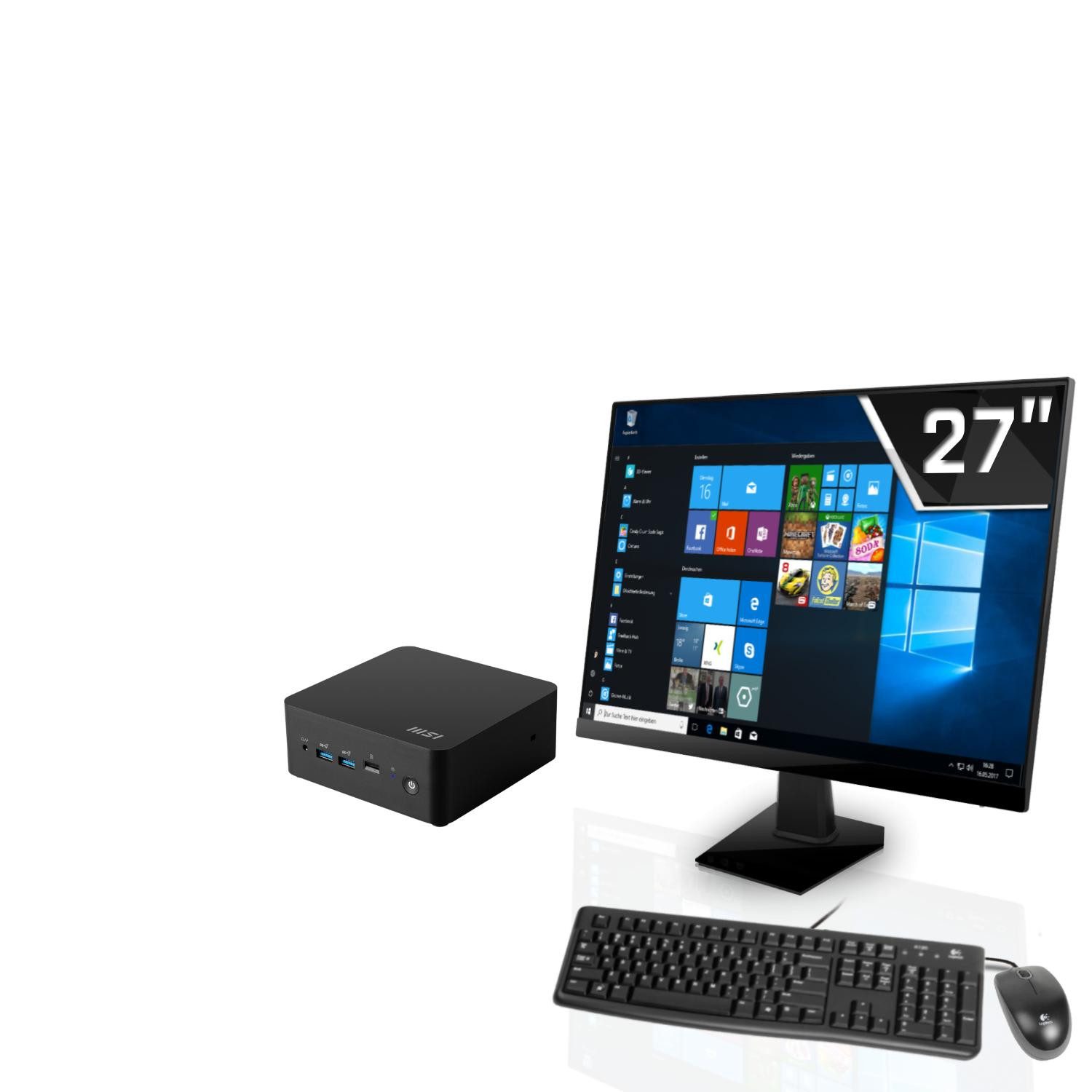 SYSTEMTREFF Mini Mini-PC (Intel 120U 120U, Iris Xe, 16 GB RAM, 256 GB SSD, Luftkühlung)