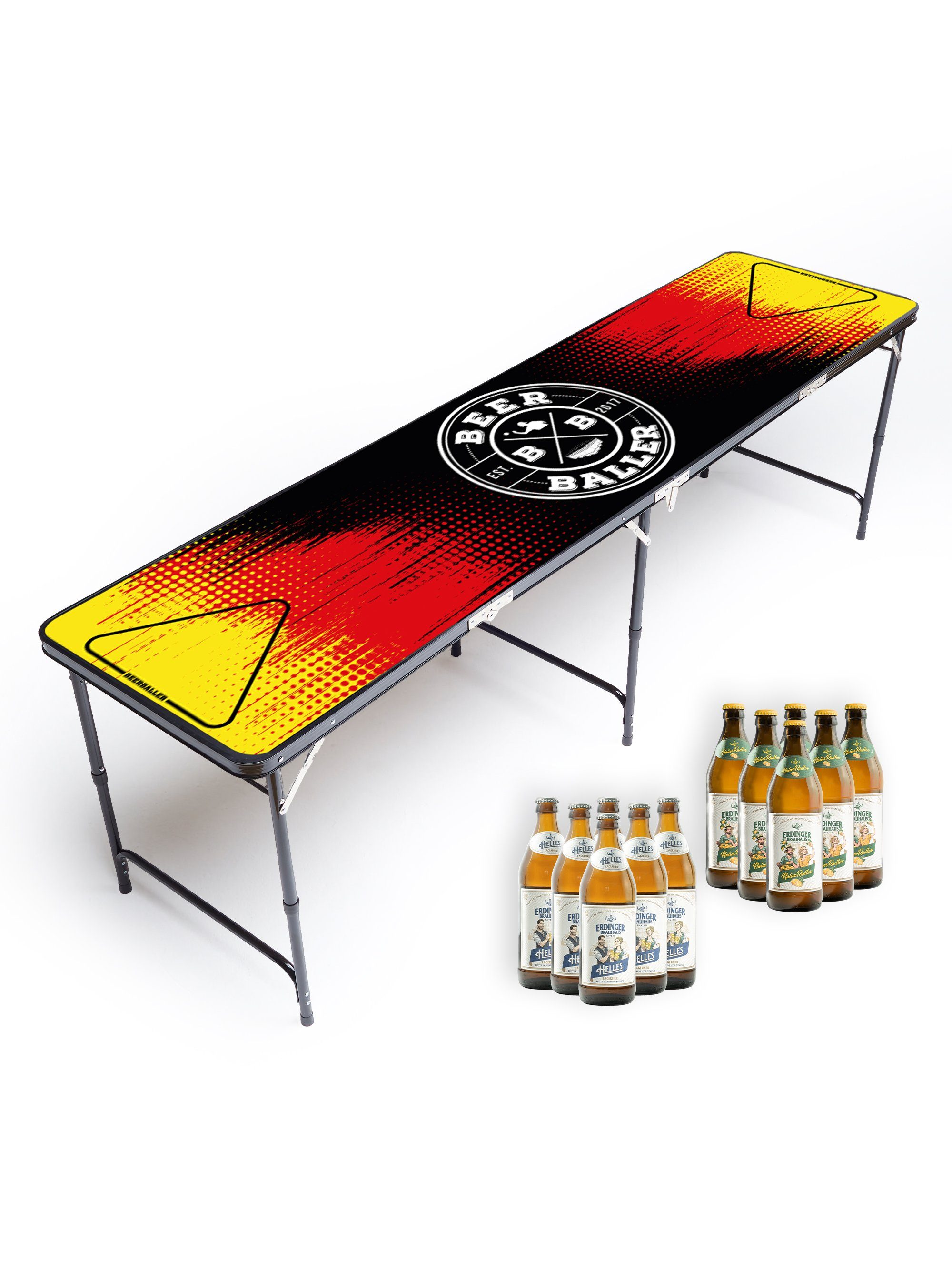 BeerCup Spieltisch Baseliner Beer Pong Tisch Set Audio, (5-tlg)