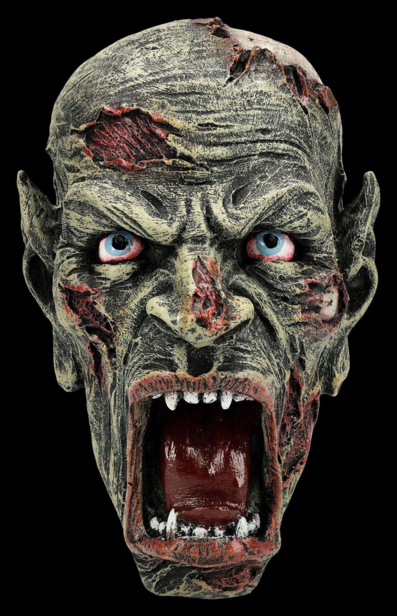 Figuren Shop GmbH Dekoobjekt Zombie Kopf Schatulle – Horror Totenkopf Box Figur 15 cm Dekobox