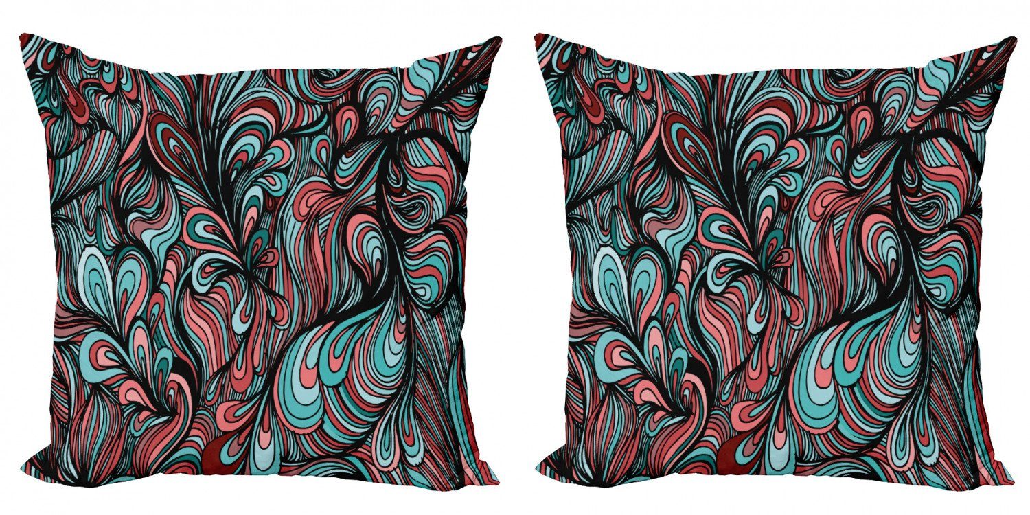 Kissenbezüge Modern Accent Doppelseitiger Digitaldruck, Abakuhaus (2 Stück), Kunst Formen mit Dim Farben