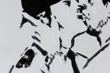 KUNSTLOFT Gemälde Banksy's Police Kiss 75x100 cm, Leinwandbild 100% HANDGEMALT Wandbild Wohnzimmer