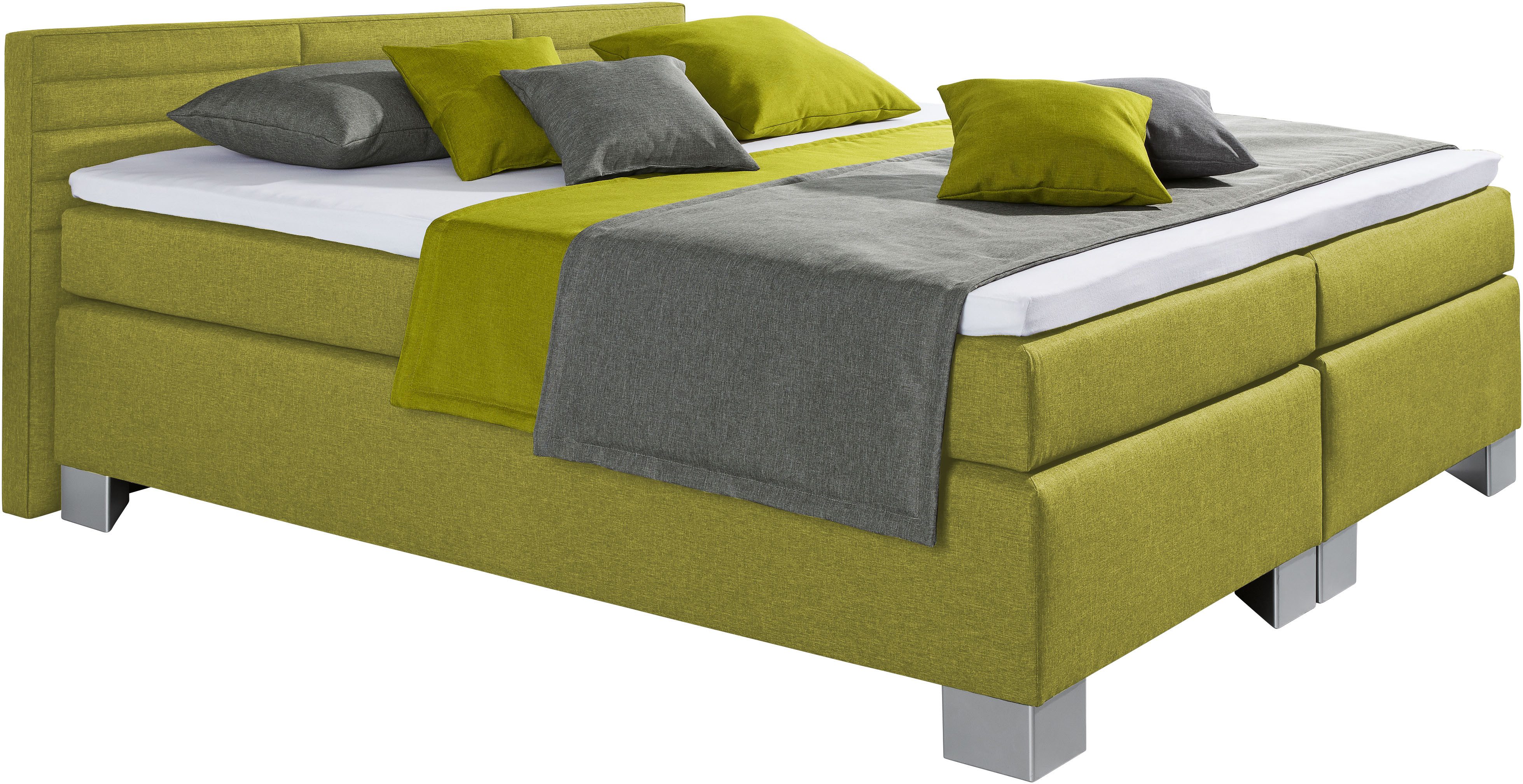 hapo Boxspringbett ATLANTA mit niedrigem Kopfteil (Topper separat erhältlich), erhältlich in verschiedenen Breiten, Farben & Matratzenarten