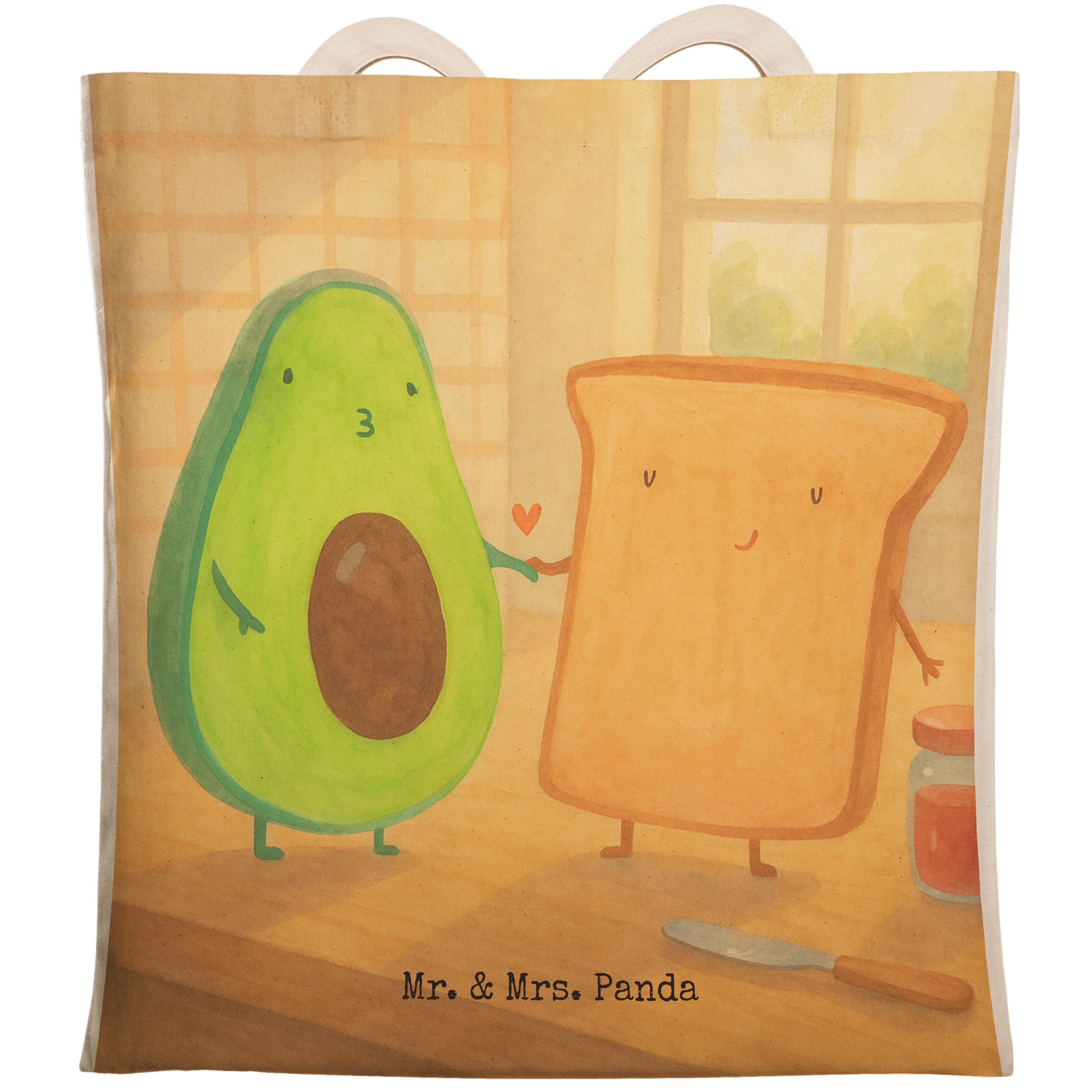 Tragetasche Avocado Toast Design, Beuteltasche, Weiß, Beutel Tasche, Pärchen, Lie