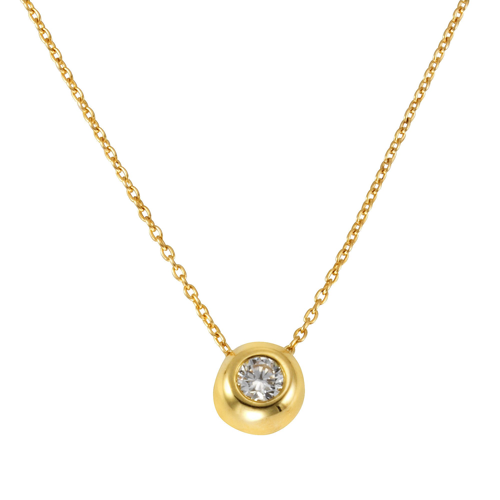 Kette mit Anhänger Schmuck Geschenk Gold 375 Halsschmuck Halskette Ankerkette Solitär