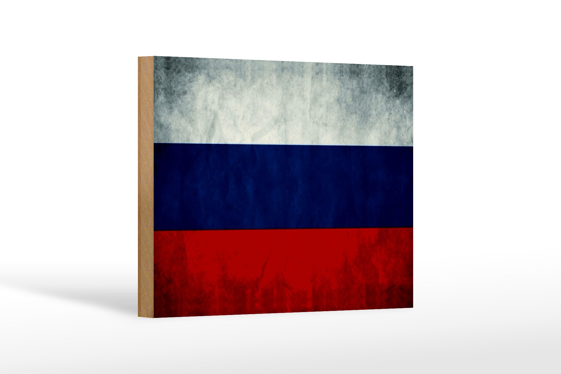 Femer GmbH Holzbild Flagge 18x12 cm Russland Fahne Russia Flag, Flaggen (1 St), Glatte Holzfaserplatte (MDF), vorn beschichtet