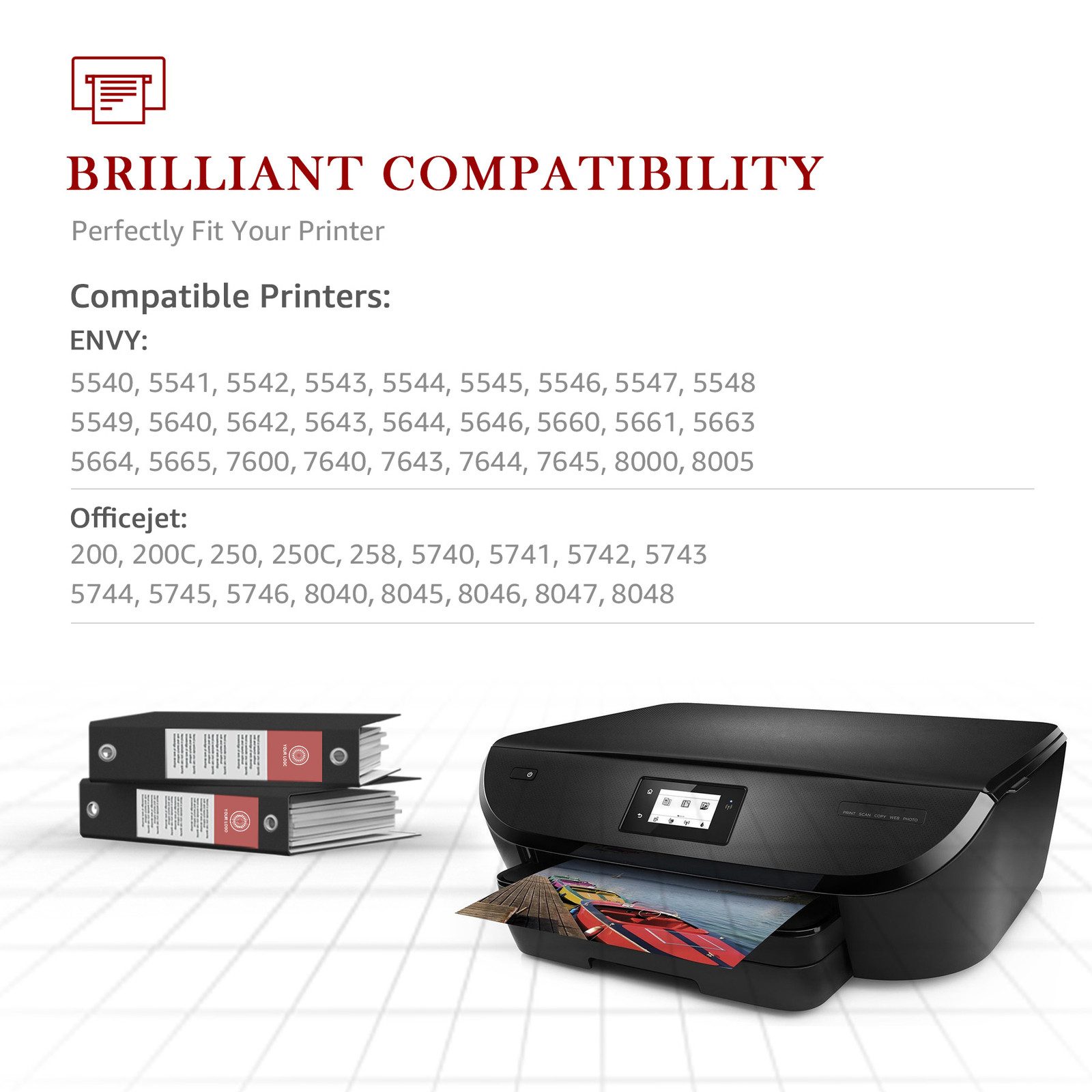 AUMOK Patronen für HP 62XL OfficeJet 200 250 Mobile 5740 5742 Tintenpatrone (500-tlg)