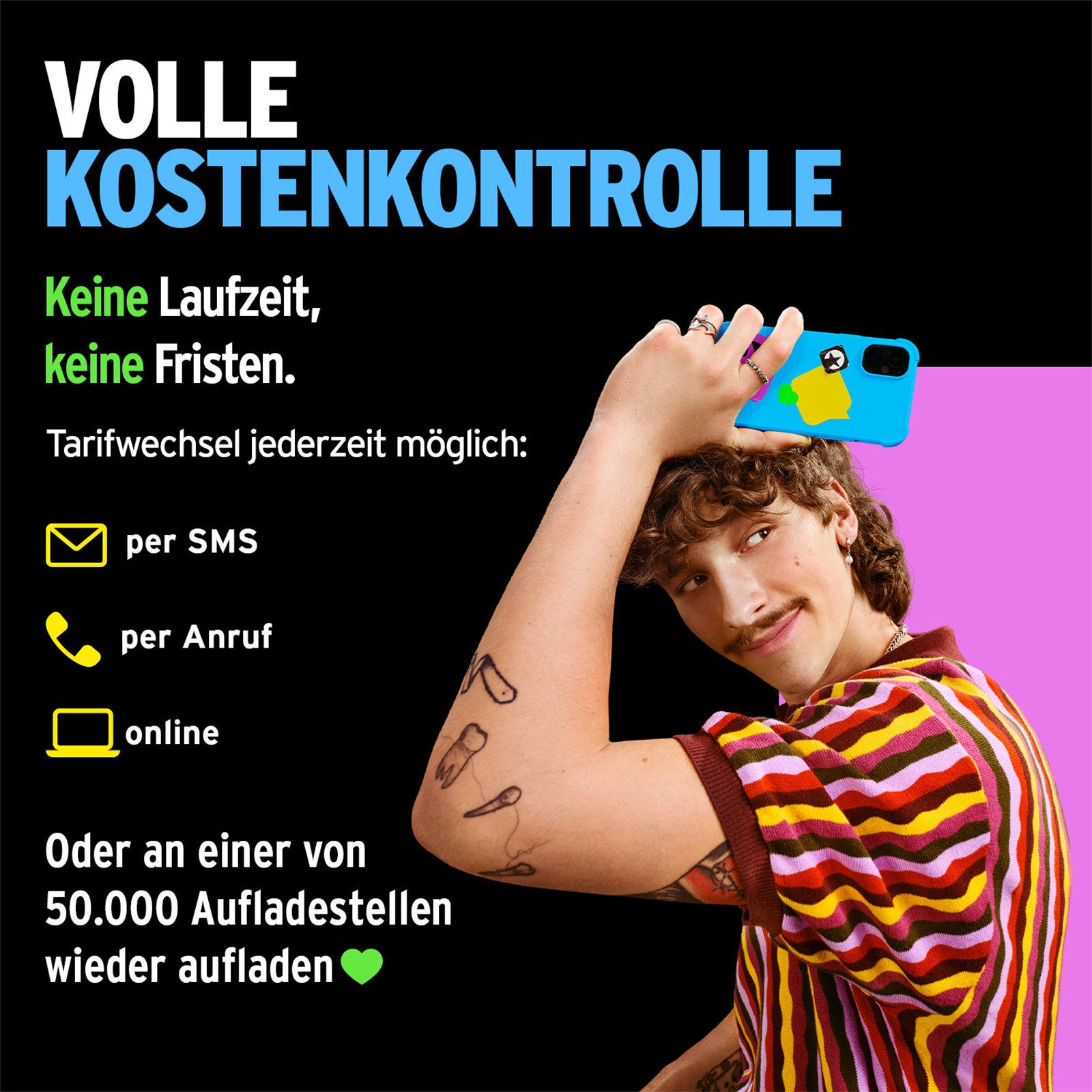 Congstar Prepaid ALLNET L SIM-Karte ohne Vertrag 5G mit 25 Mbit/s Prepaidkarte, (EU-Roaming inkl. CH, 12 € Startguthaben) – Bild 4 von 5