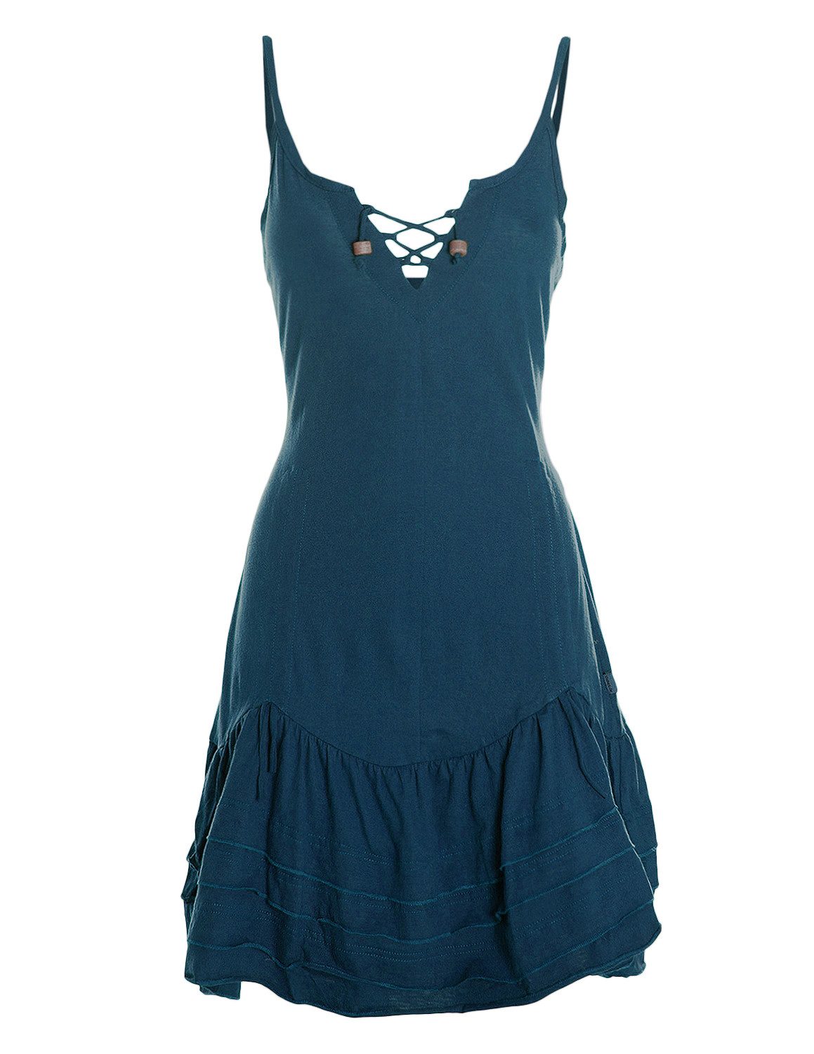 Vishes Sommerkleid Trägerkleid Damen Verstellbar Schnürung Raffrock Jersey Alternative Mode, Boho, Hippie, Ethno, Festival