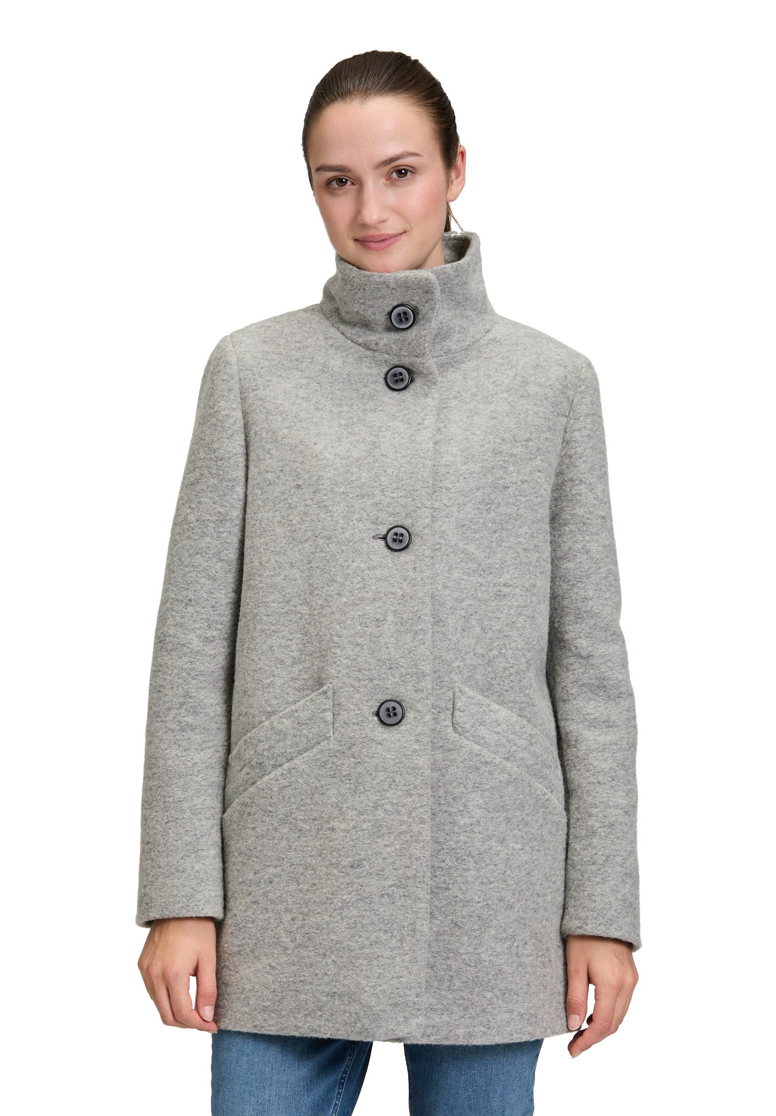 Amber & June Kurzjacke Damen Kurzmantel mit Stehkragen günstig online kaufen