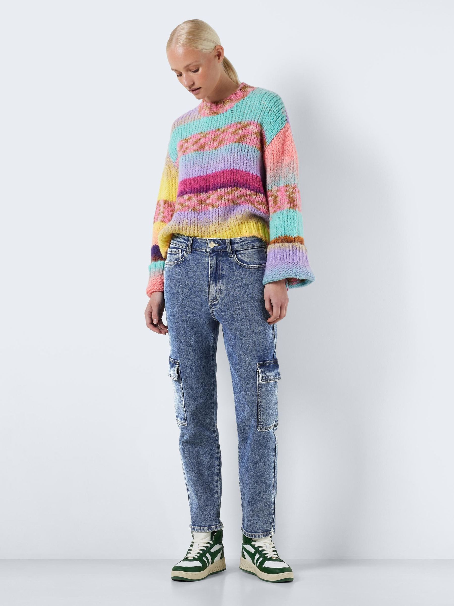 Noisy may Slim-fit-Jeans Cargo Jeans Regular Denim NMMONI NMMONI HW CARGO