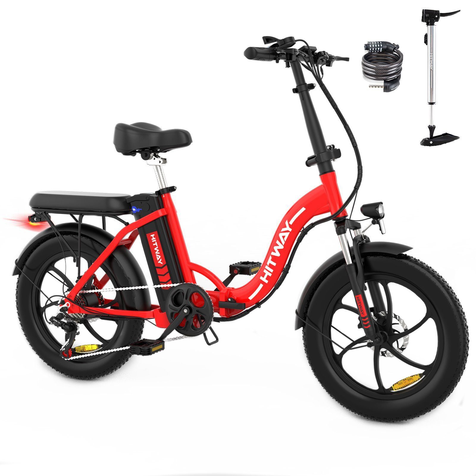 HITWAY E-Bike, Elektrofahrrad klapprad E-Bike FatReifen 20" 36V/11Ah