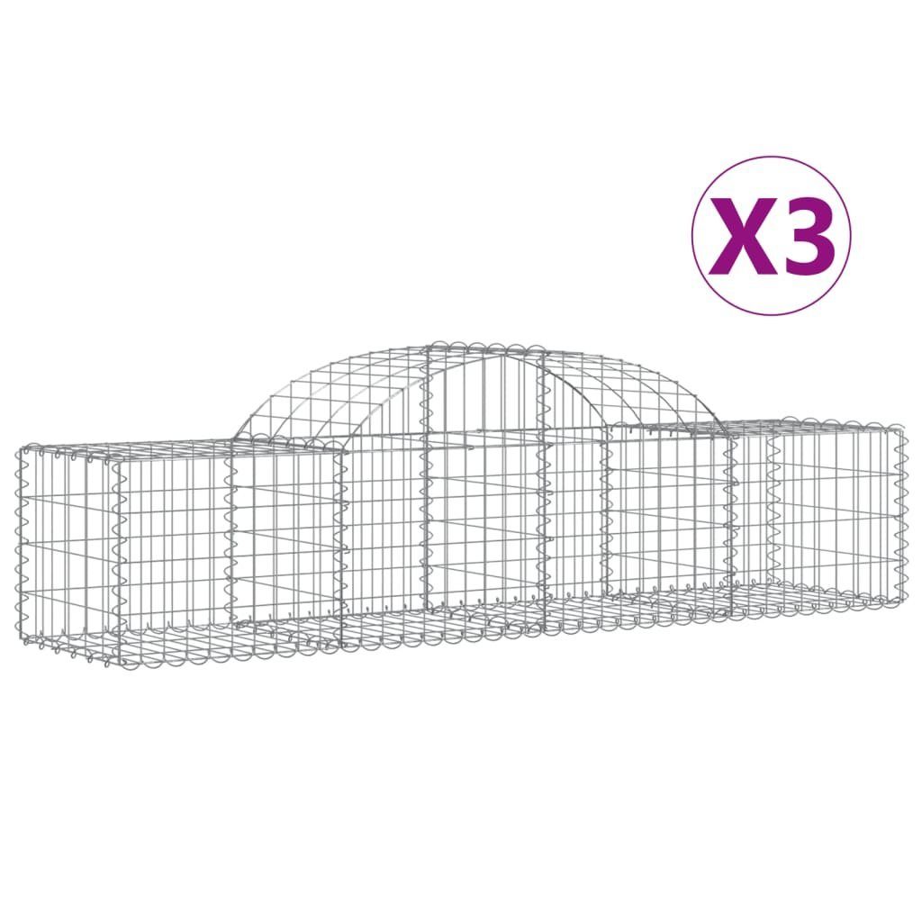 Thumbnail - vidaXL Blumentopf Gabionen mit Hochbogen 3 Stk. 200x50x40/60 cm Verzinktes Eisen (3 St)