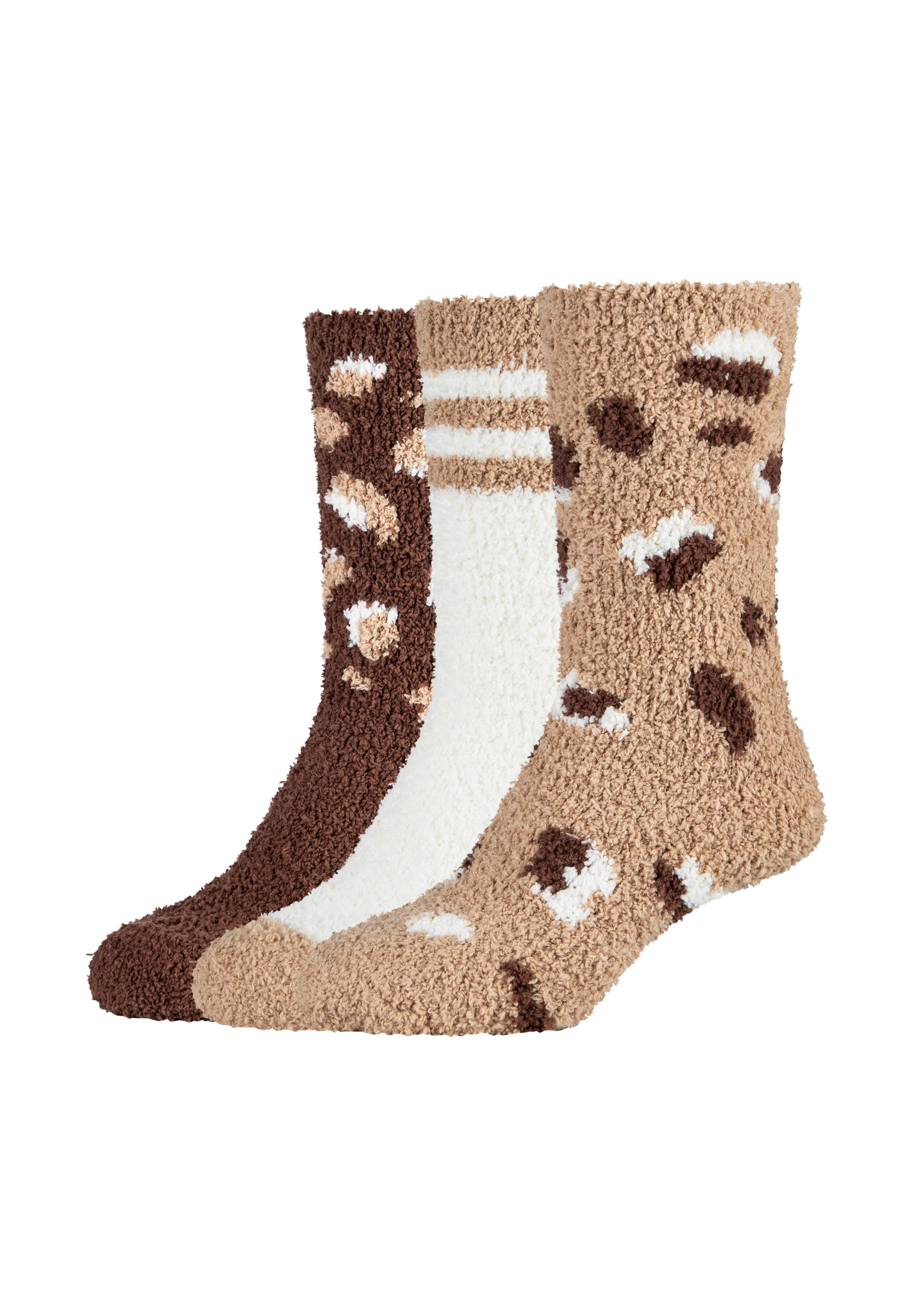 Camano Socken (3 Paar) mit gemustertem Design, angenehm wärmende, kuschelige Qualität