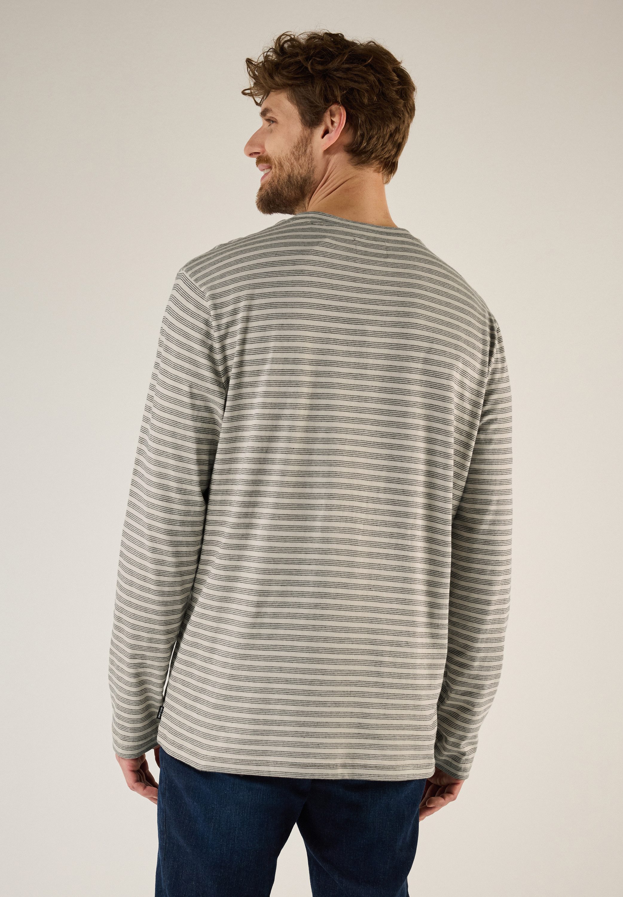 STREET ONE MEN Langarmshirt aus reiner günstig online kaufen