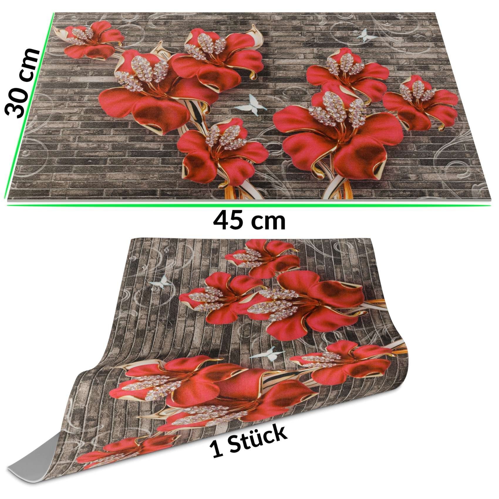 Platzset, Tischset Tellerunterleger (1-St), DEIN Nappaprägung Rot Platzdeckchen Servierdeckchen weich, ANRO