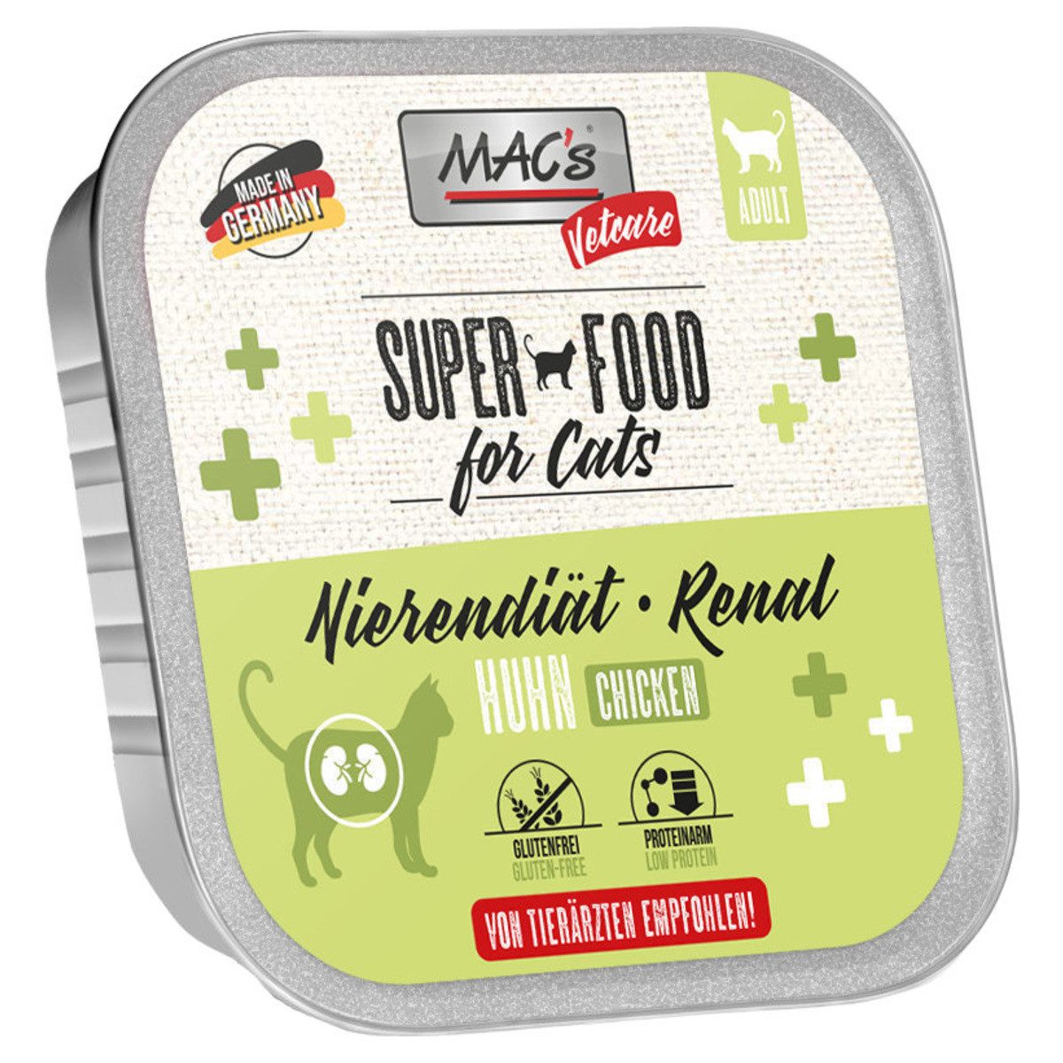 MAC'S Vetcare Nierendiät (Renal) mit Huhn 100 g - 16 Stück, für: Katze