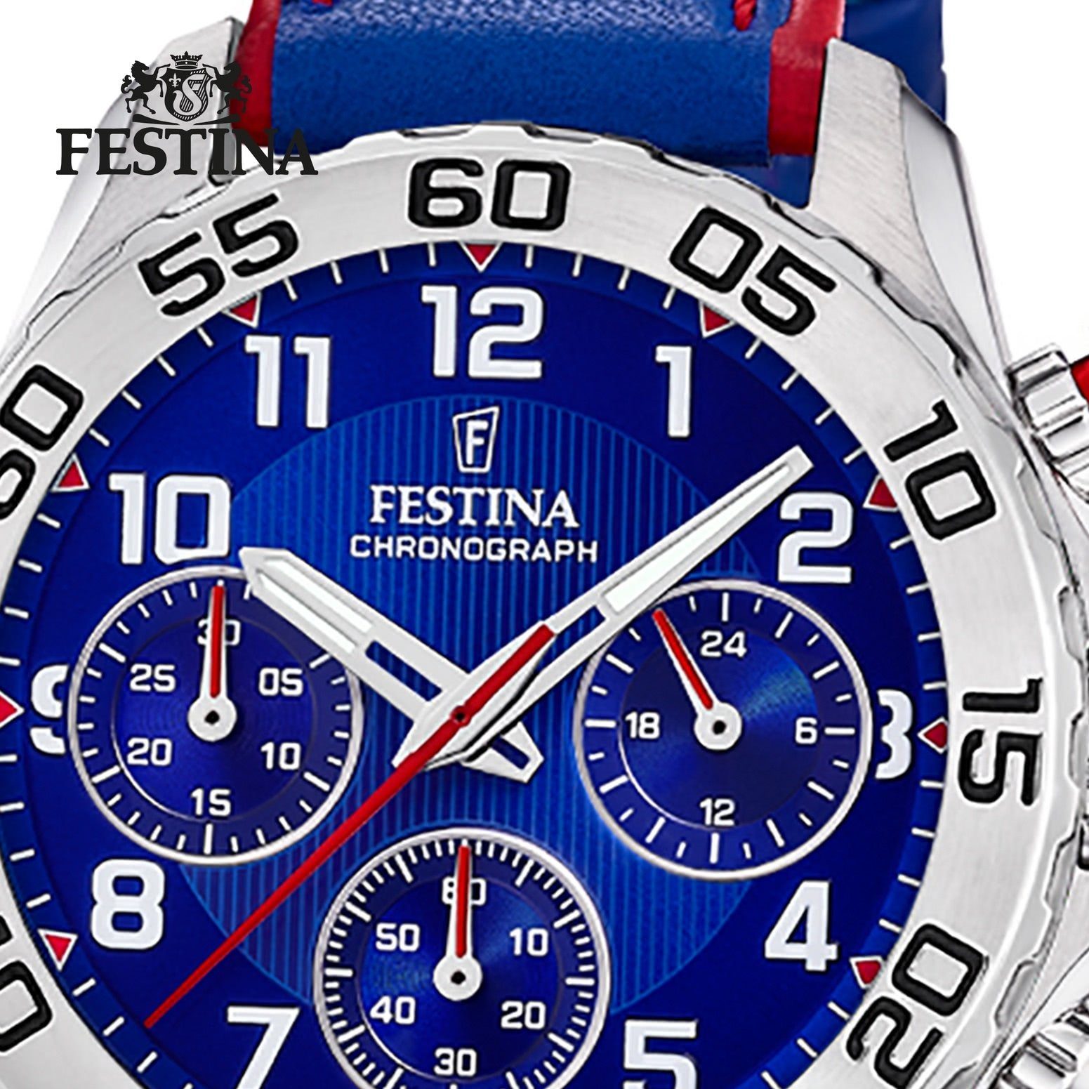 Festina Quarzuhr Festina Kinder Uhr F20458/2 Analog Leder, (Analoguhr), Kinder Armbanduhr rund, Lederarmband blau