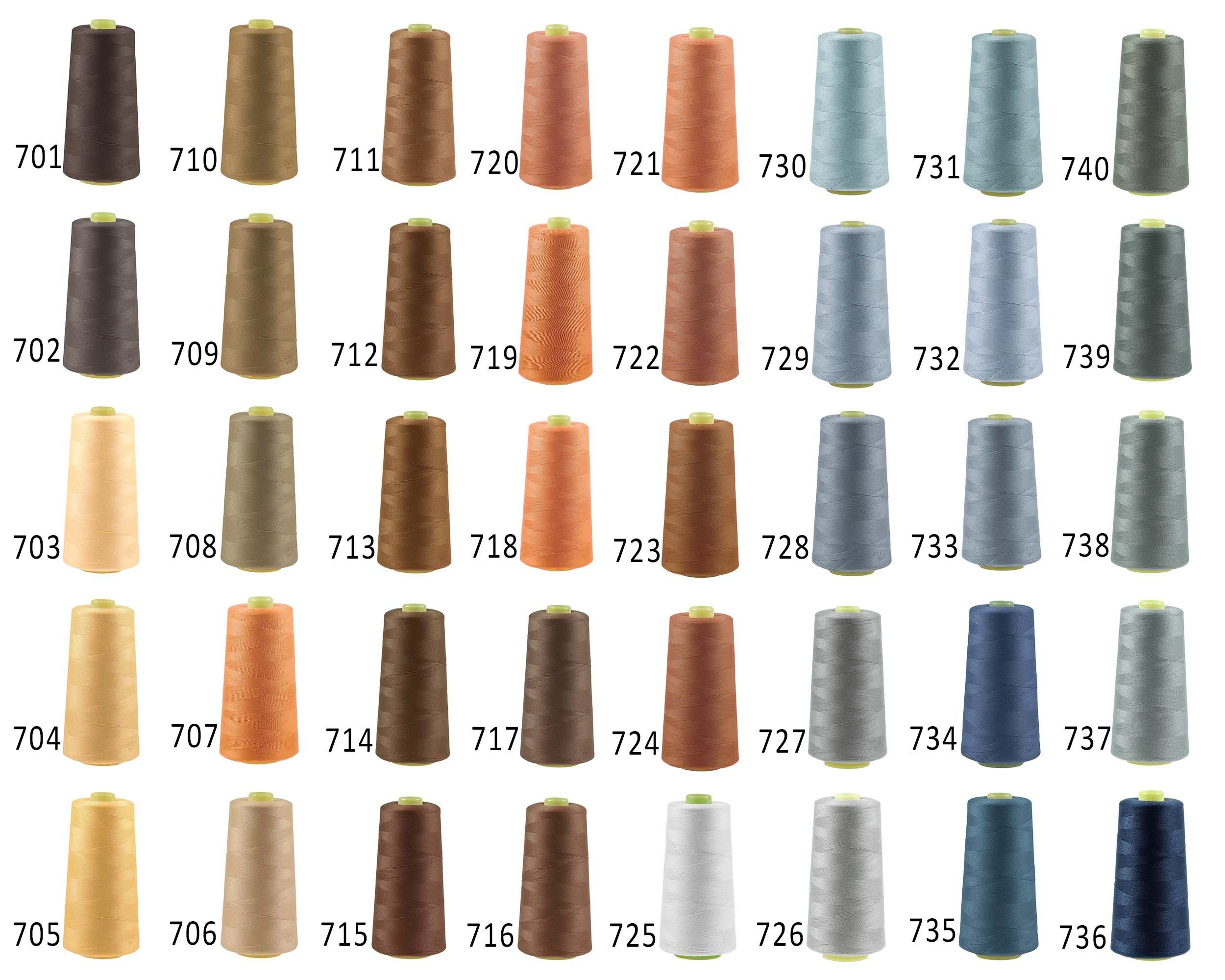 maDDma 4572m Qualitäts Overlock-Garn Overlock-Nähgarn Polyestergarn Overlockgarn, 4572 m, A710 altgold