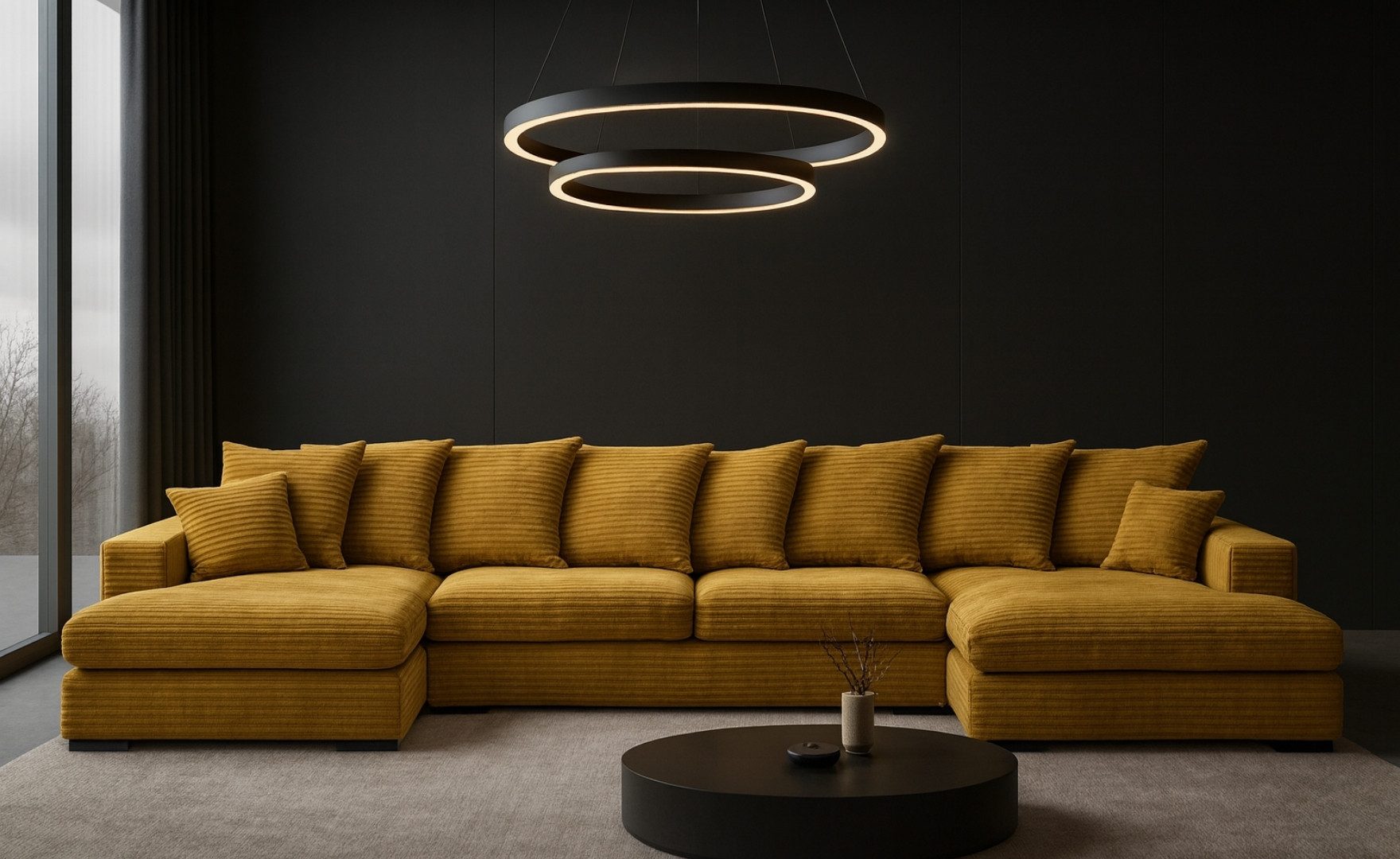 Kaiser Möbel Ecksofa Ecksofa, Sofa U-form, Couch U-form Gabon stoff Zoom, mit Relaxfunktion