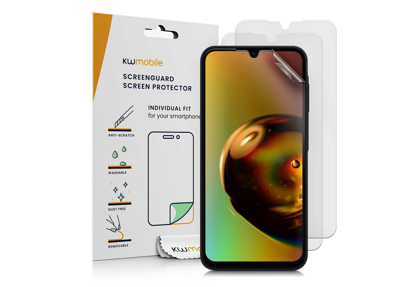 kwmobile Displayschutzfolie 3x Folie matt für Samsung Galaxy A15 5G, 3 Stück, Schutzfolie Anti-Fingerabdruck Displayschutz Displayfolie entspiegelt