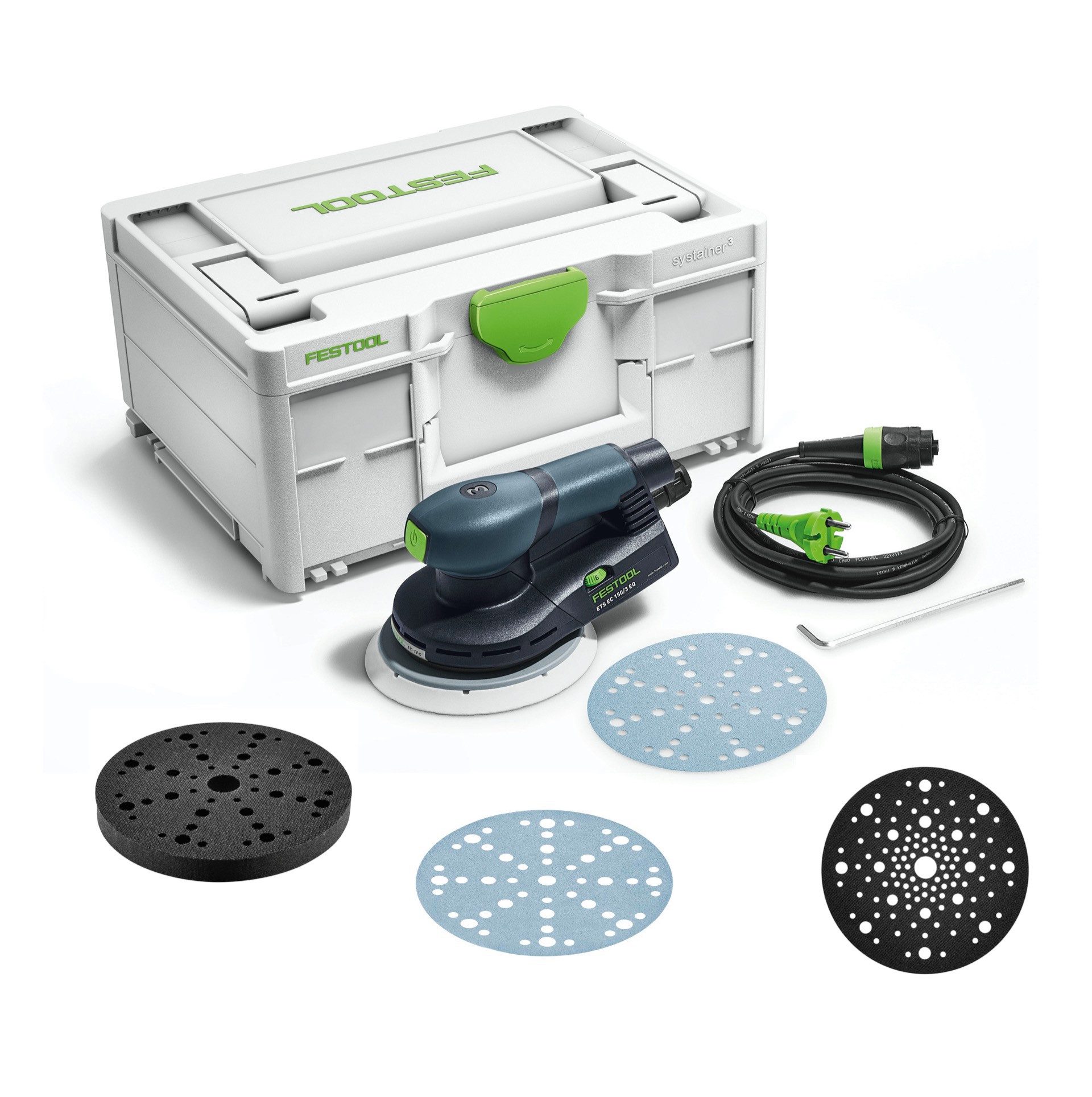 FESTOOL Exzenterschleifer ETS EC150/3 EQ-Plus Exzenterschleifer 400 W 150 mm Brushless + 250x