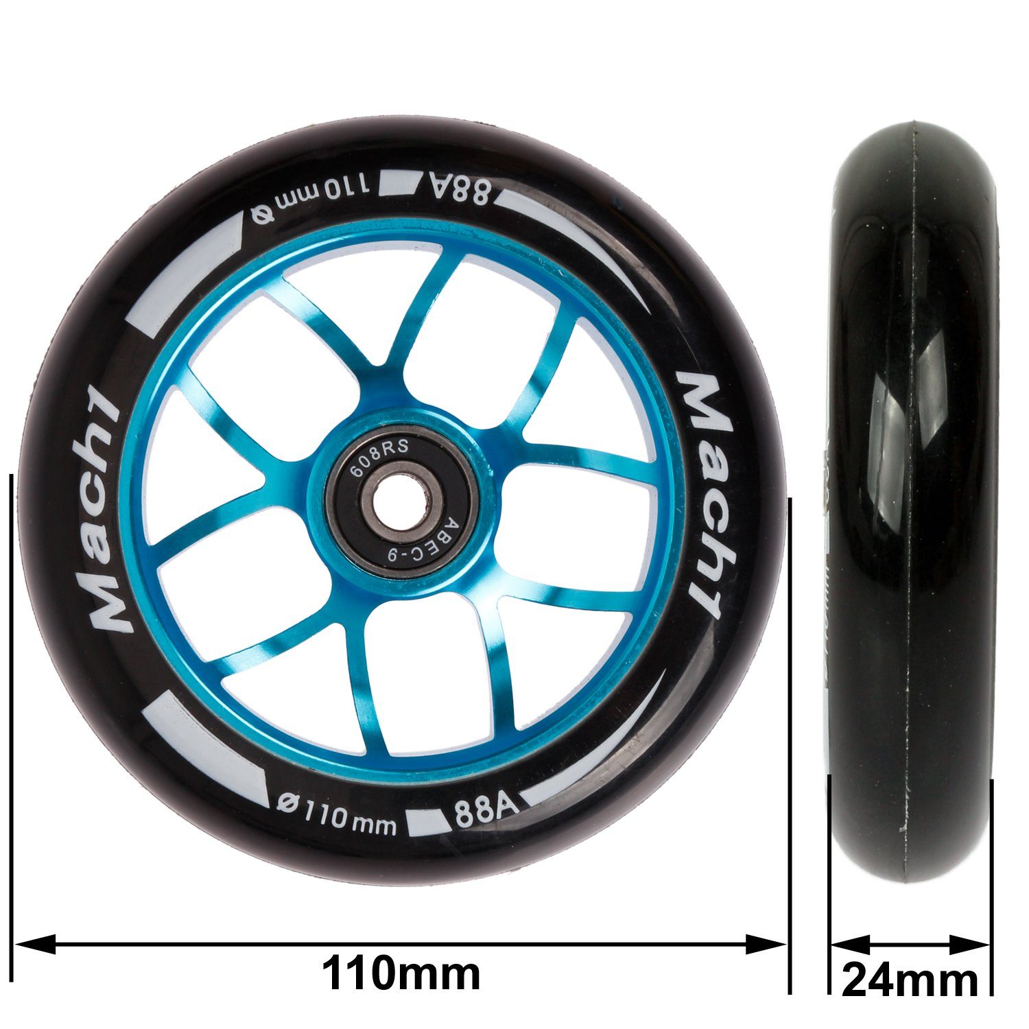 Mach1 Stuntscooter 2 Stück Mach1 Stuntscooter Alu aluminium Rollen-Set – Bild 2 von 5