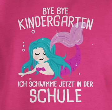Shirtracer T-Shirt Bye Bye Kindergarten ich schwimme jetzt in der Schule Einschulung Mädchen