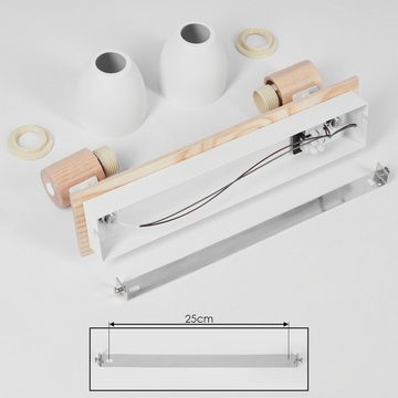 hofstein Deckenleuchte »Marostica« moderne Deckenlampe aus Metall/Holz in Natur/Weiß, ohne Leuchtmittel