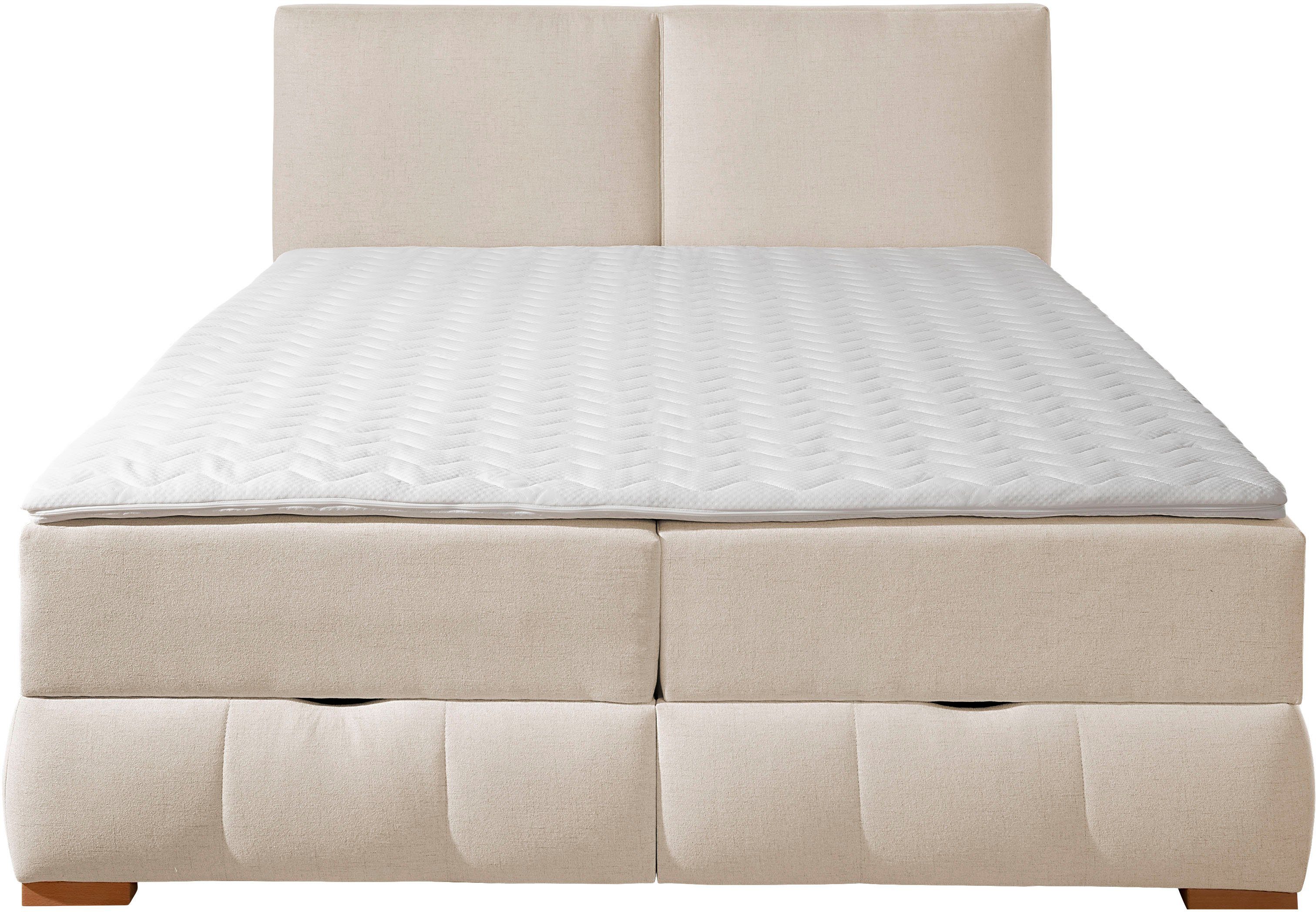 OTTO home Boxbett Wehma mit Kopfteil inkl. Bettkasten, in H2, H3 & H4 wählbar, inklusive Topper