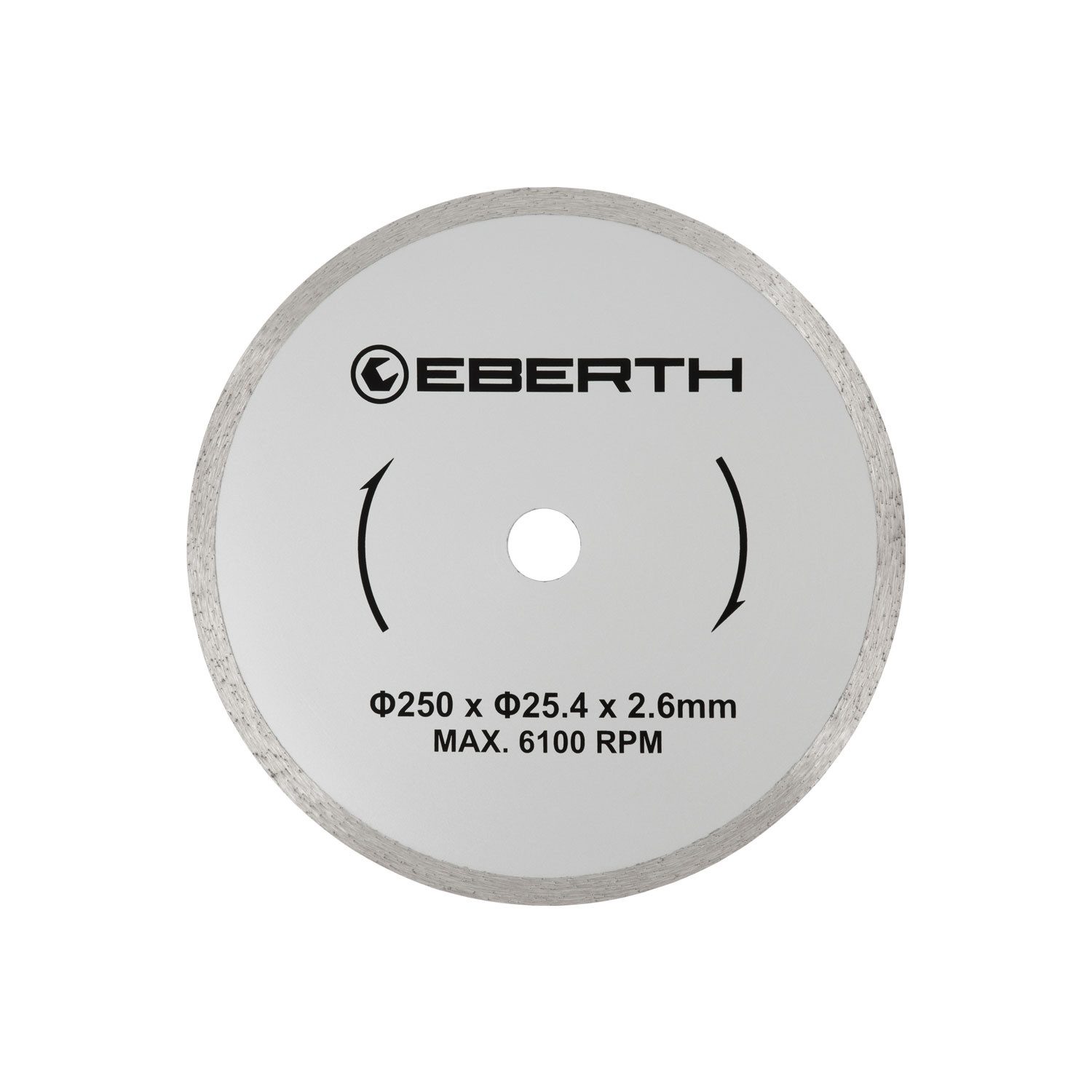 EBERTH Trennscheiben Diamanttrennscheibe für Stein, Diamantscheibe mit 250mm Durchmesser, Ø 250 mm, 25,4mm Bohrung, 2,6mm Stärke, Diamant Trennscheibe f. Granit