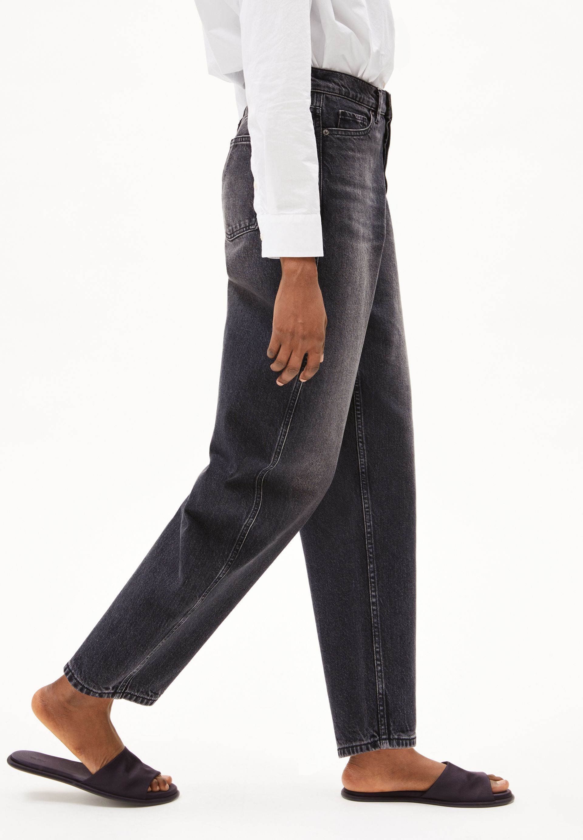 Armedangels Weite Jeans BAARELL Barrel Jeans recycelte Baumwolle (Non-Stretch, Loose Fit) High waist
