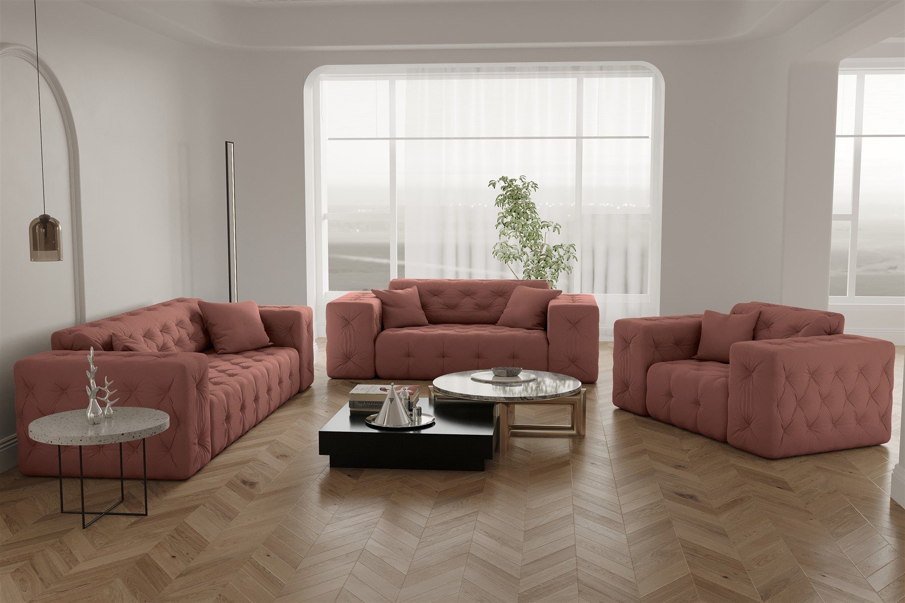 Fun Möbel Polstergarnitur Sofaset Designersofa CHANTAL günstig online kaufen