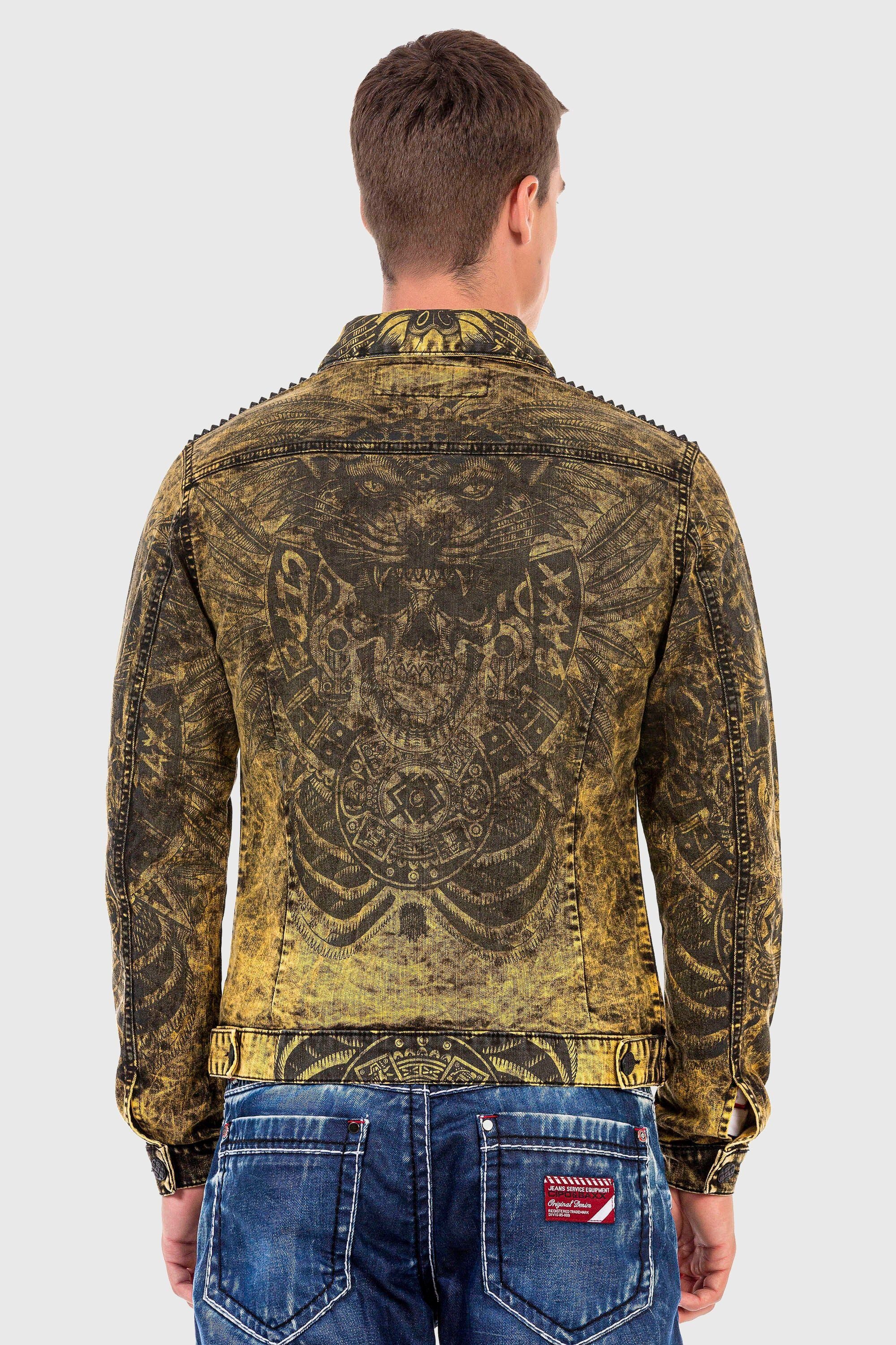 Cipo & Baxx Jeansjacke 'JEANS JACKET' mit coolem Alloverprint günstig online kaufen
