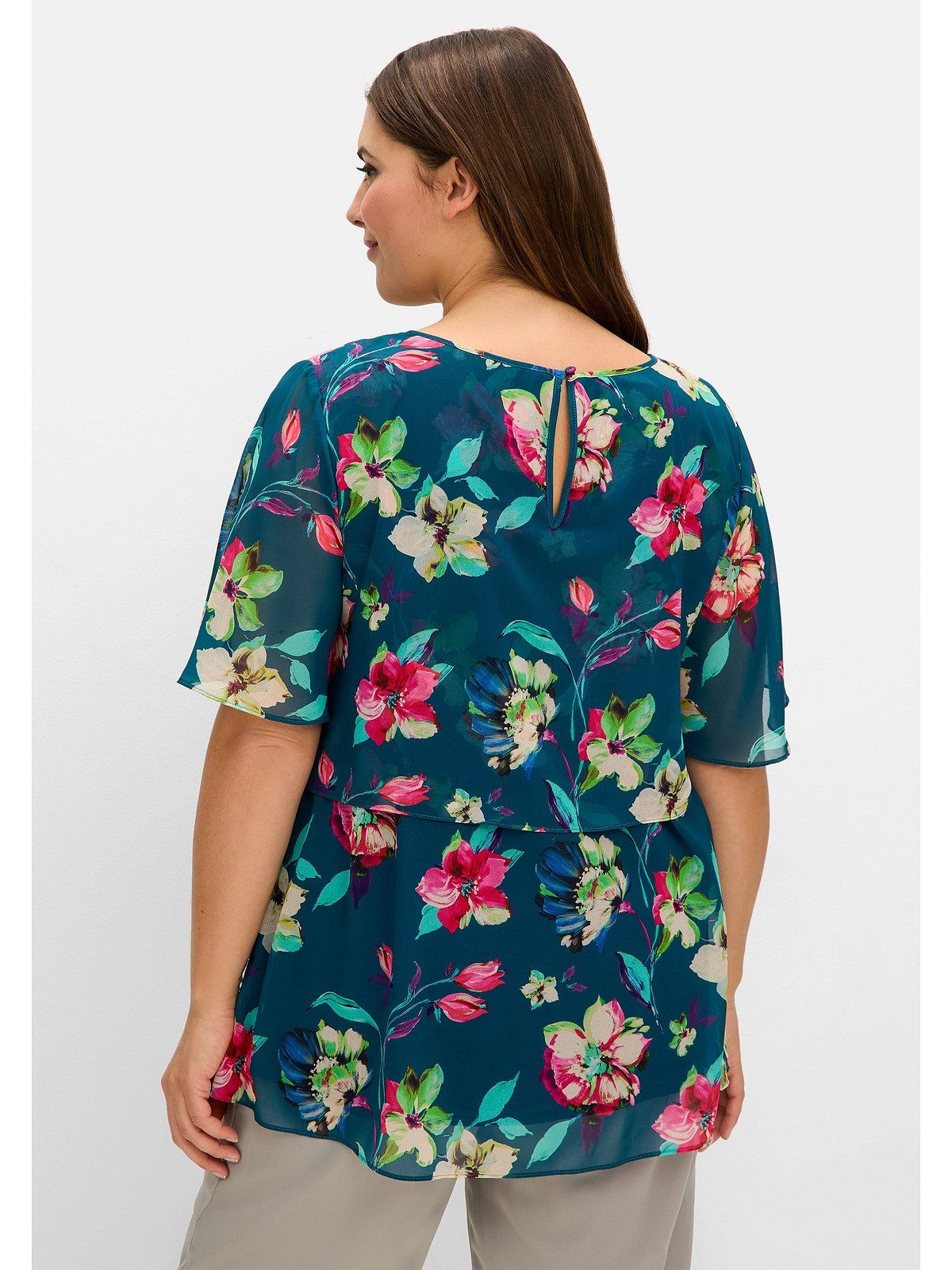 Sheego Chiffontunika Große Größen mit Blumenprint, günstig online kaufen