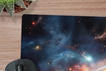 MuchoWow Gaming Mauspad Universum - Sterne - Weltraum - Planet (1-St), Mousepad mit Rutschfester Unterseite, Gaming, 40x40 cm, XXL, Großes