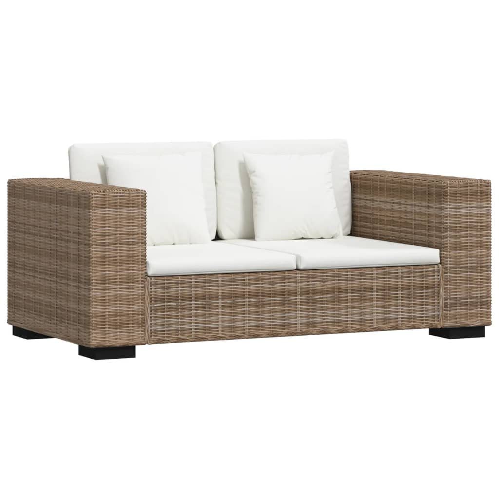 und 3-Sitzer Sofa-Set 2-Sitzer Echtes Rattan vidaXL Sofa