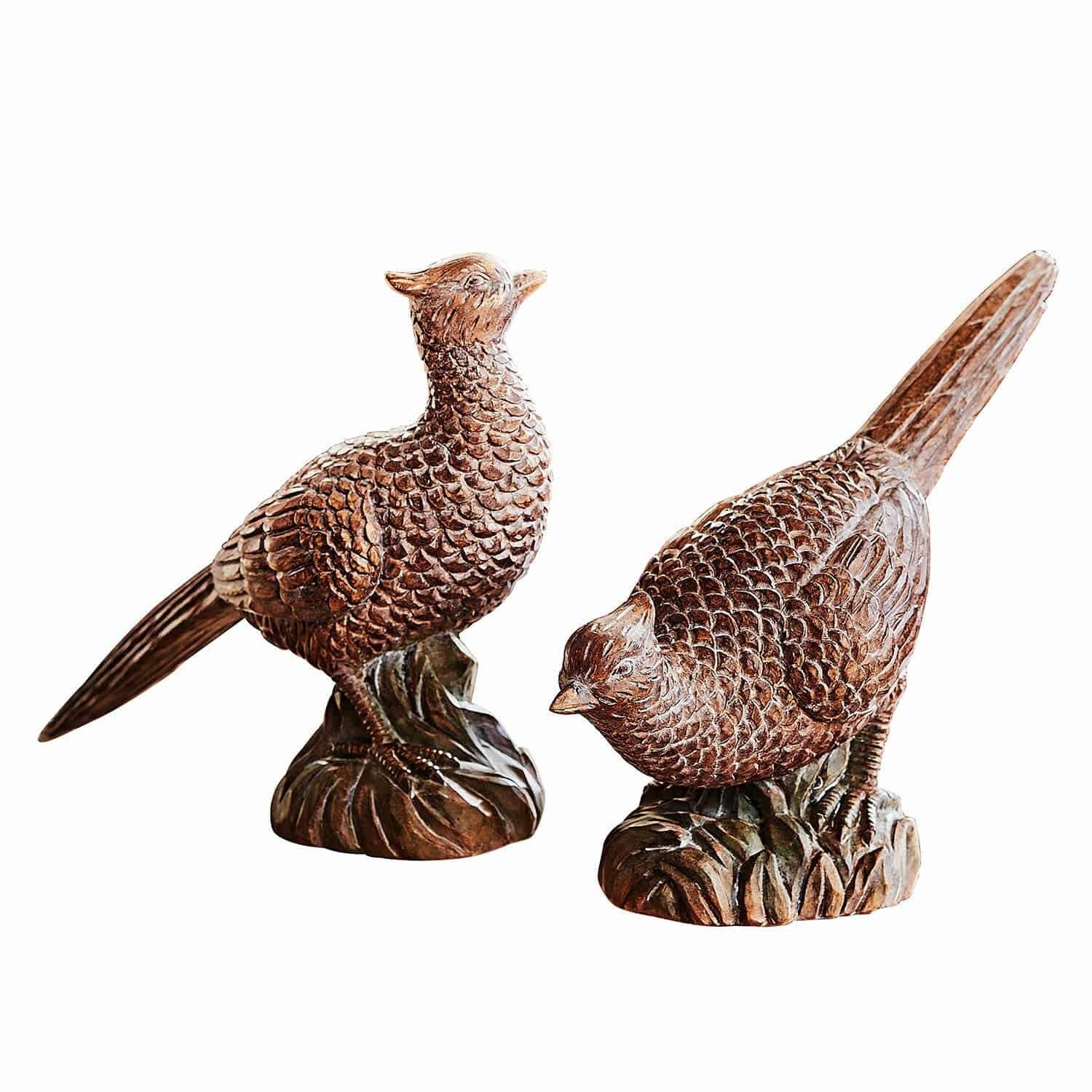 Dekofigur Deko-Vogel 2er Set Vivoso antikbraun
