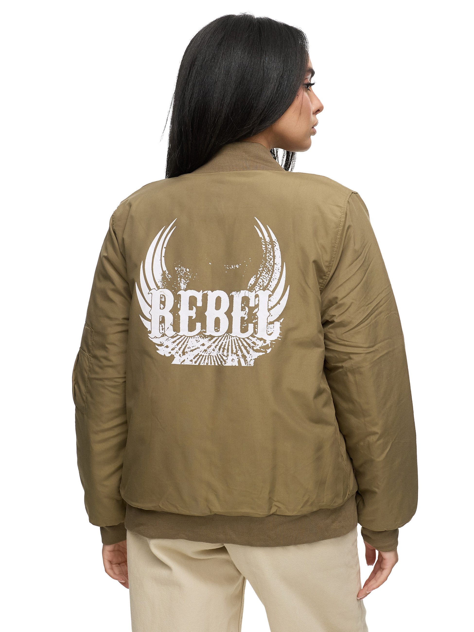 Worldclassca Bomberjacke Worldclassca Bomber Jacke mit REBEL Print Übergang günstig online kaufen