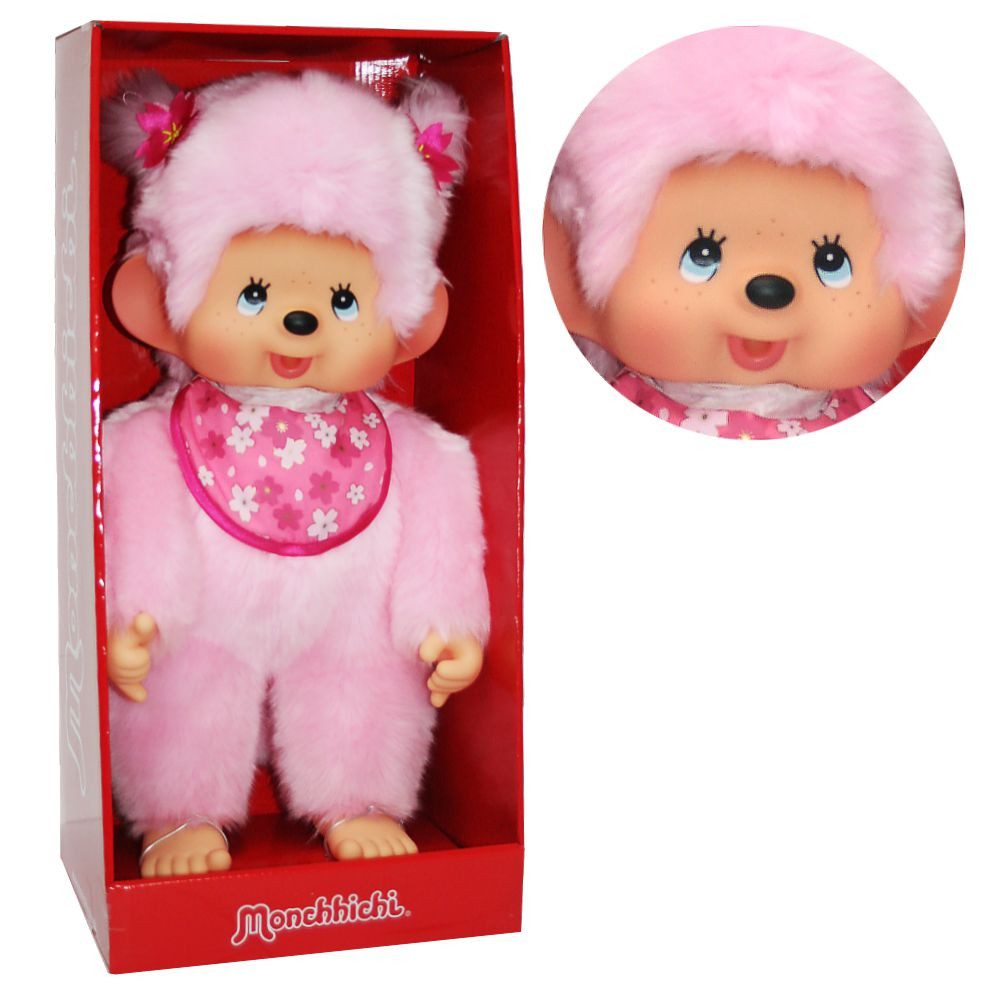 Monchhichi Plüschfigur Kirschblüten-Mädchen 45 cm Monchhichi Puppe Pink ros günstig online kaufen