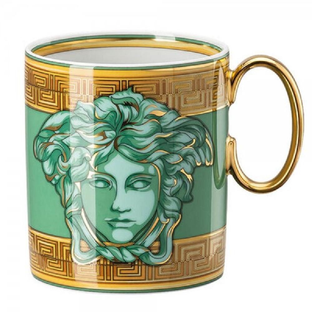 Versace Tasse by Rosenthal Henkelbecher Medusa Amplified Green Coin